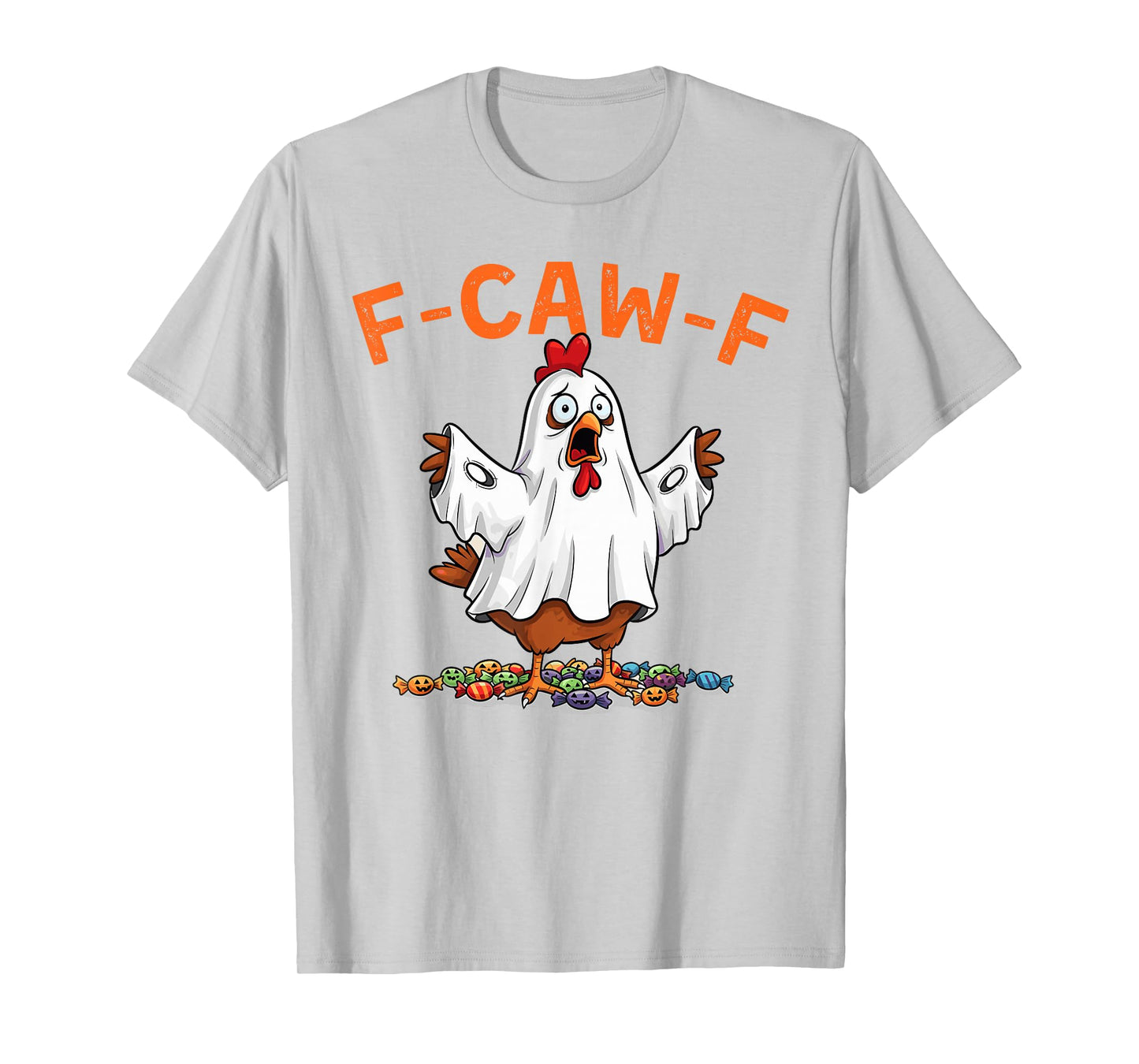 Funny F-Caw-F Chicken Halloween Chicken Ghost F-Caw-F Meme T-Shirt