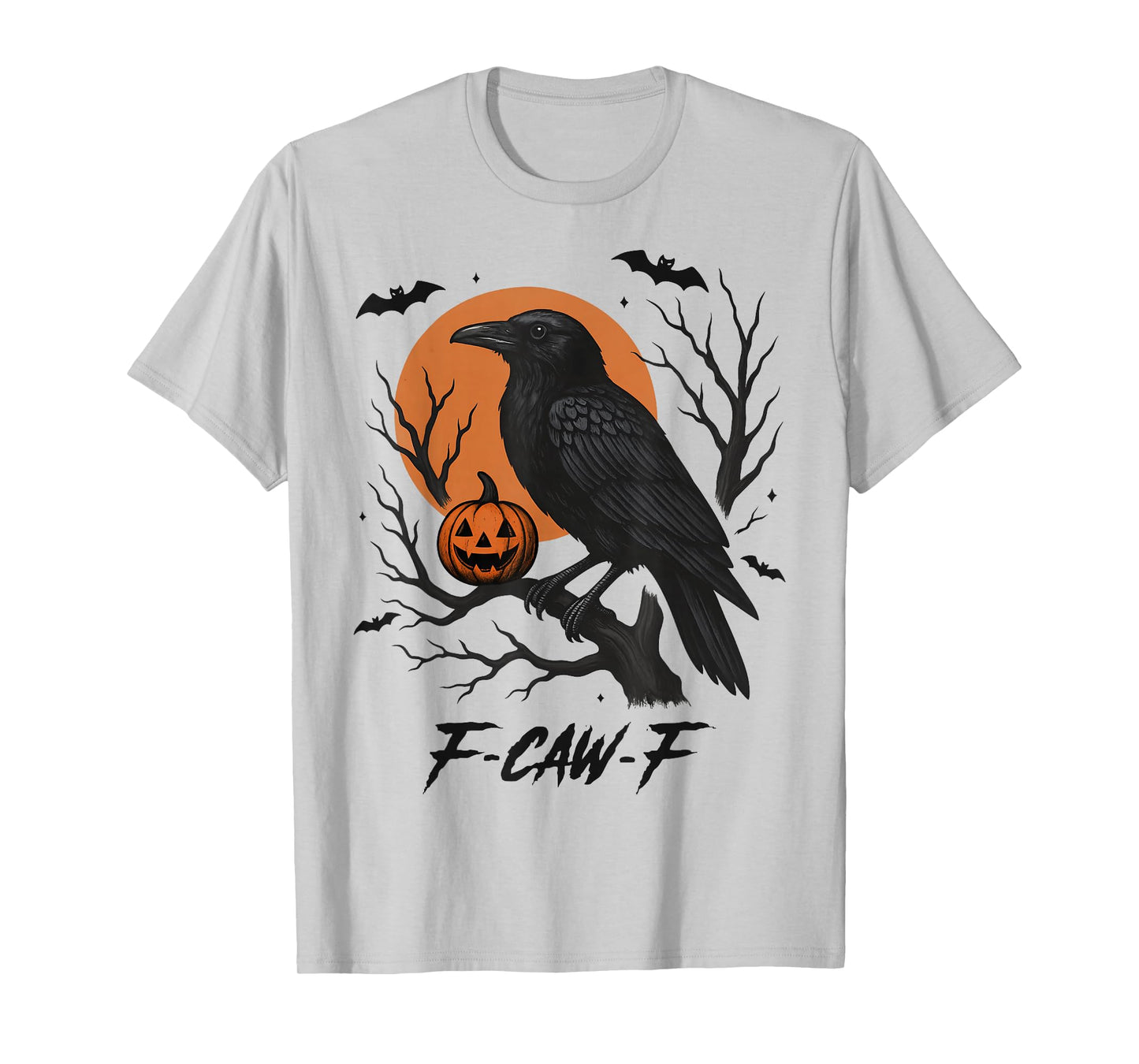Funny F Caw F Raven Bird Gothic Graphic Halloween Crow Pun T-Shirt