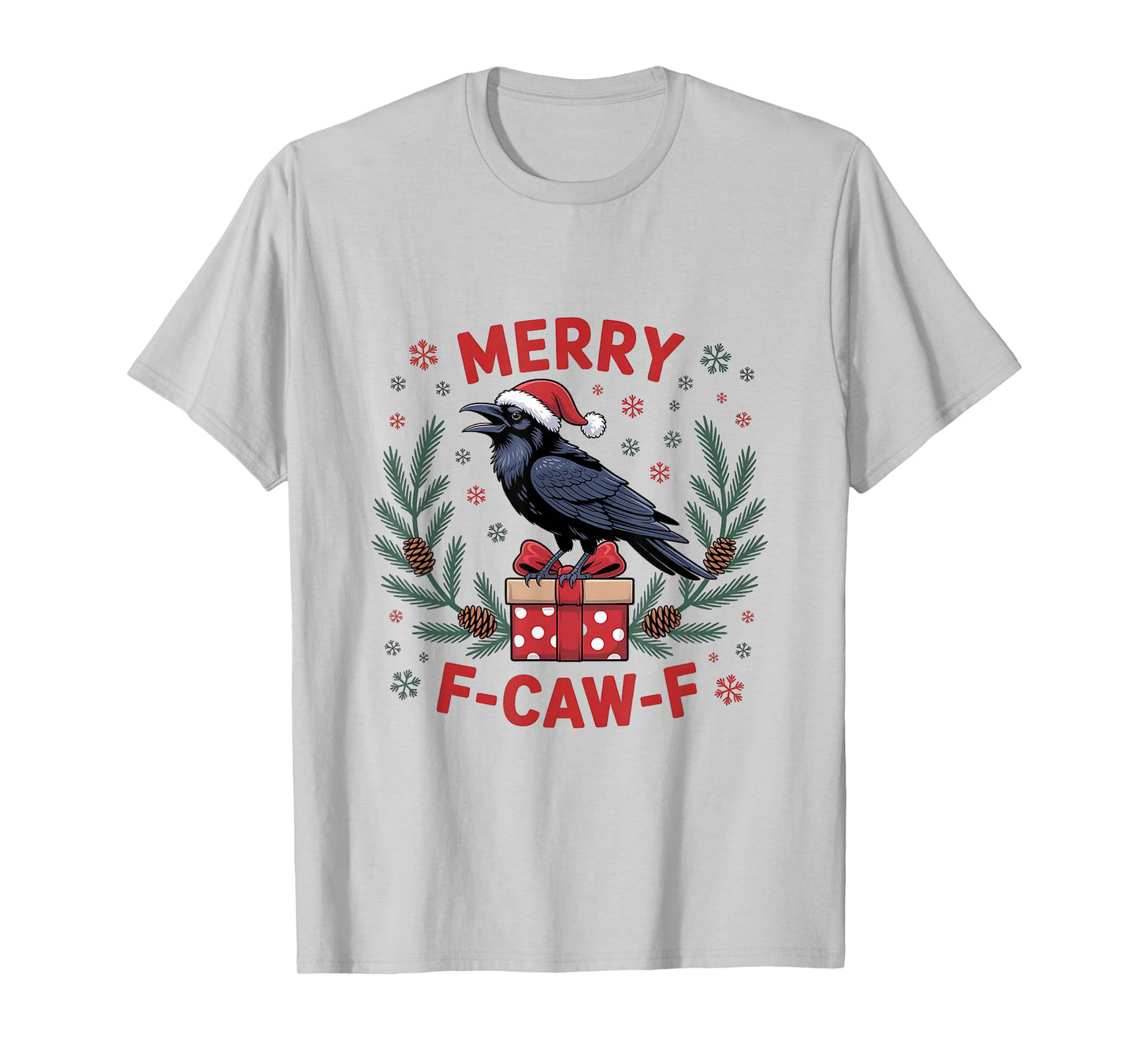 Quote Rooster Merry F-Caw-F Funny Chicken Humor Christmas T-Shirt