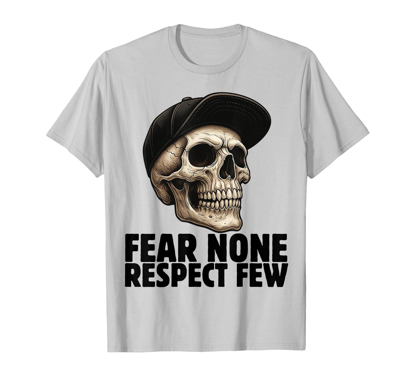 Skull in Cap Street Style Urban Art Skeleton T-Shirt