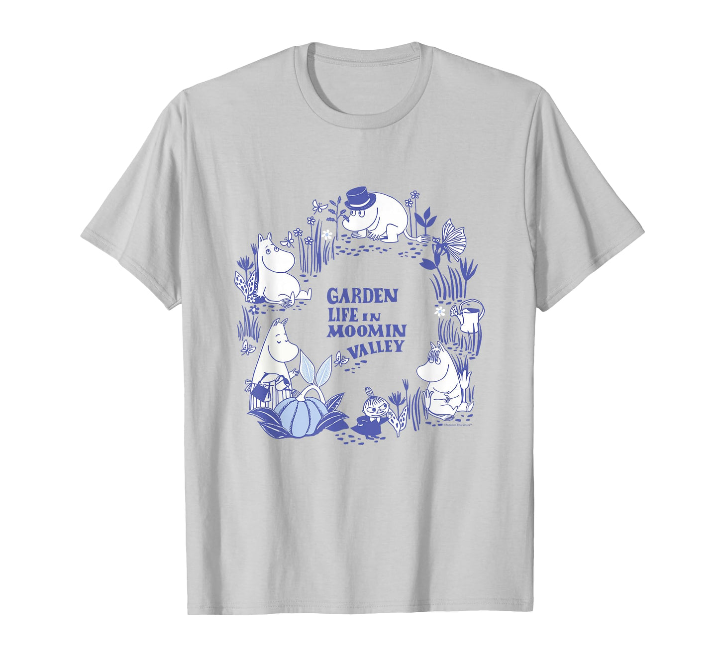 Moomin Garden Life In Moominvalley Blue Print T-Shirt