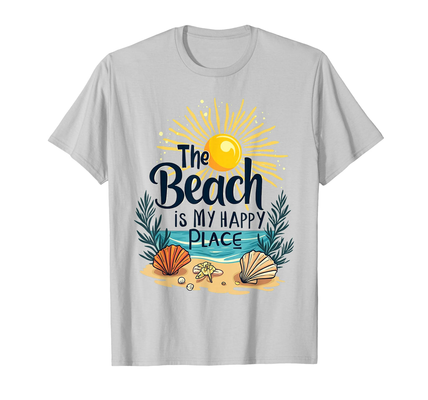 Beach Shirt Women The Beach is My Happy Place Casual Summer T-Shirt