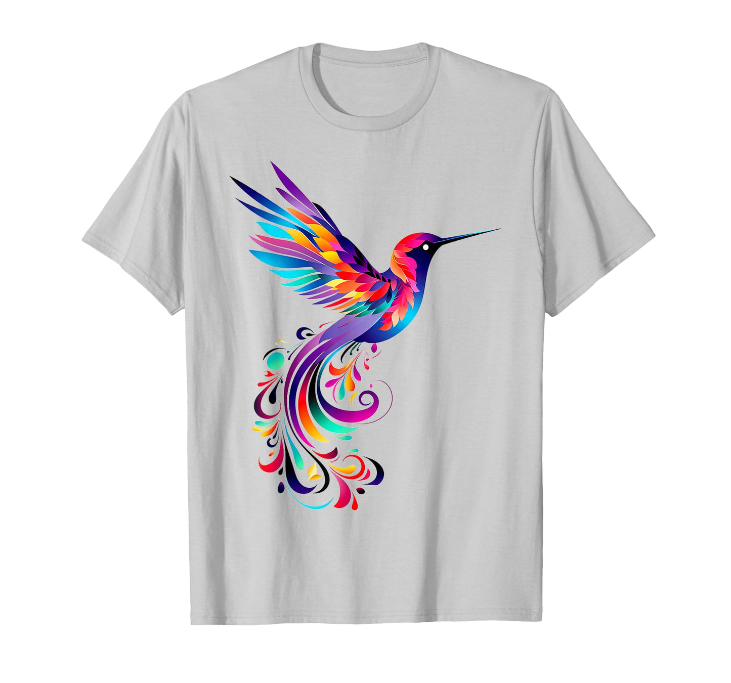 Hummingbird Colorful Motif Animal Abstract Art Hummingbird T-Shirt