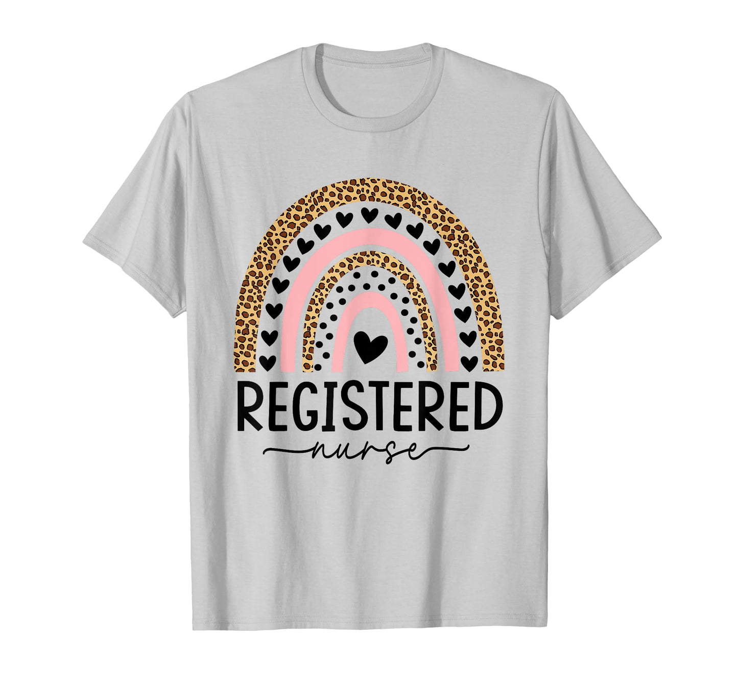 Women Registered Nurse RN Nursing Rainbow Leopard Nurse Day T-Shirt