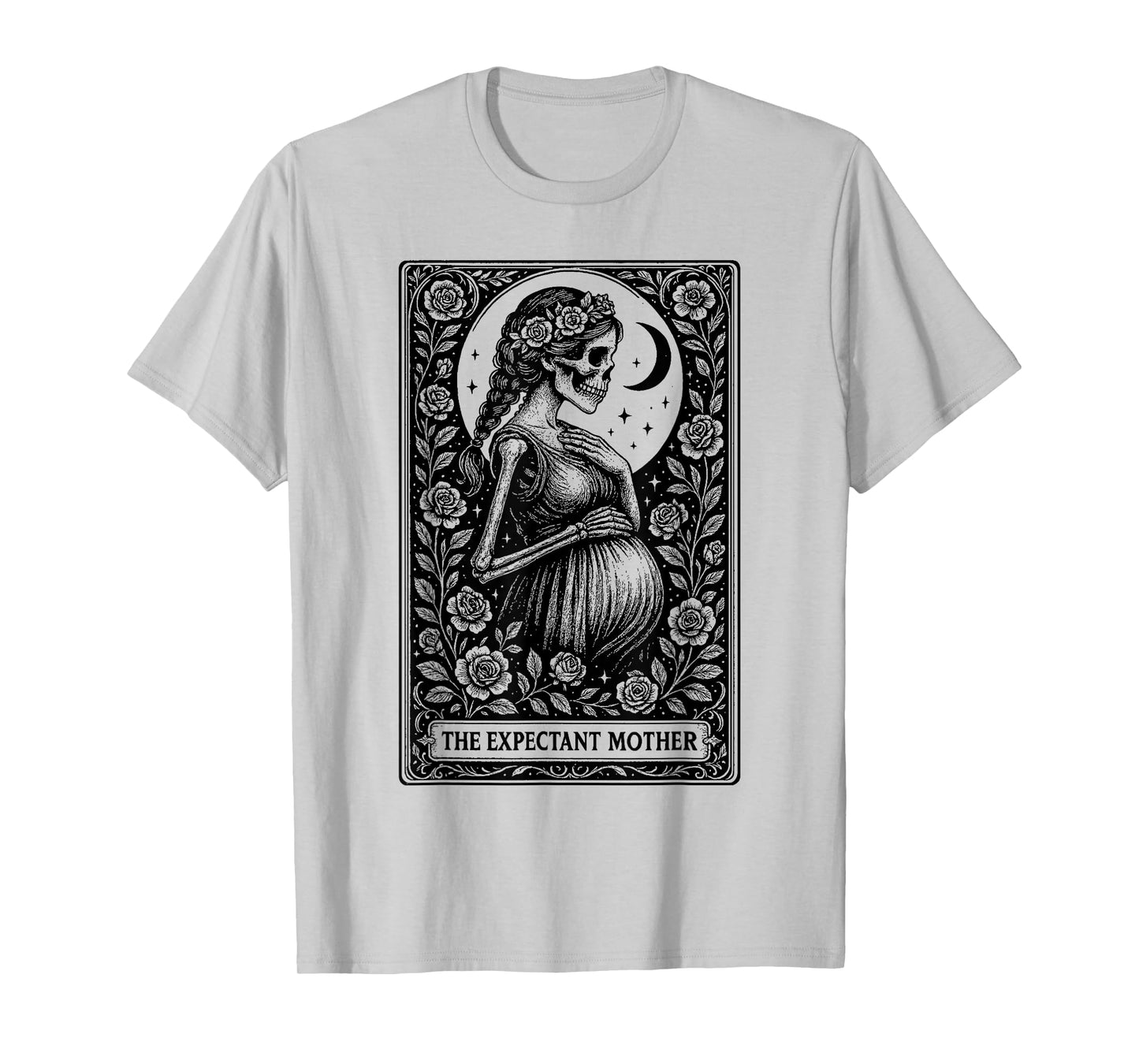 Skeleton Tarot Pregnancy Announcement Expectant Mother tee T-Shirt