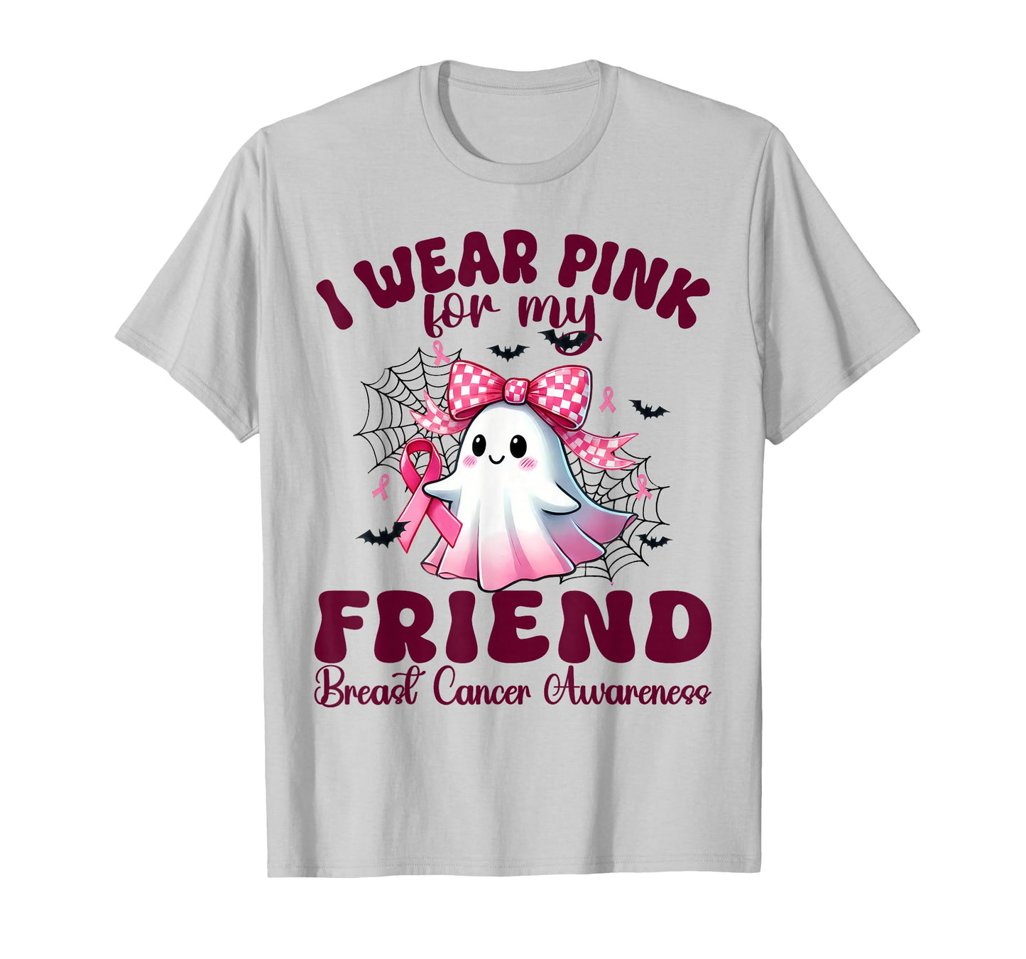 I Wear Pink for my Friend Breast Cancer Awareness halloween T-Shirt