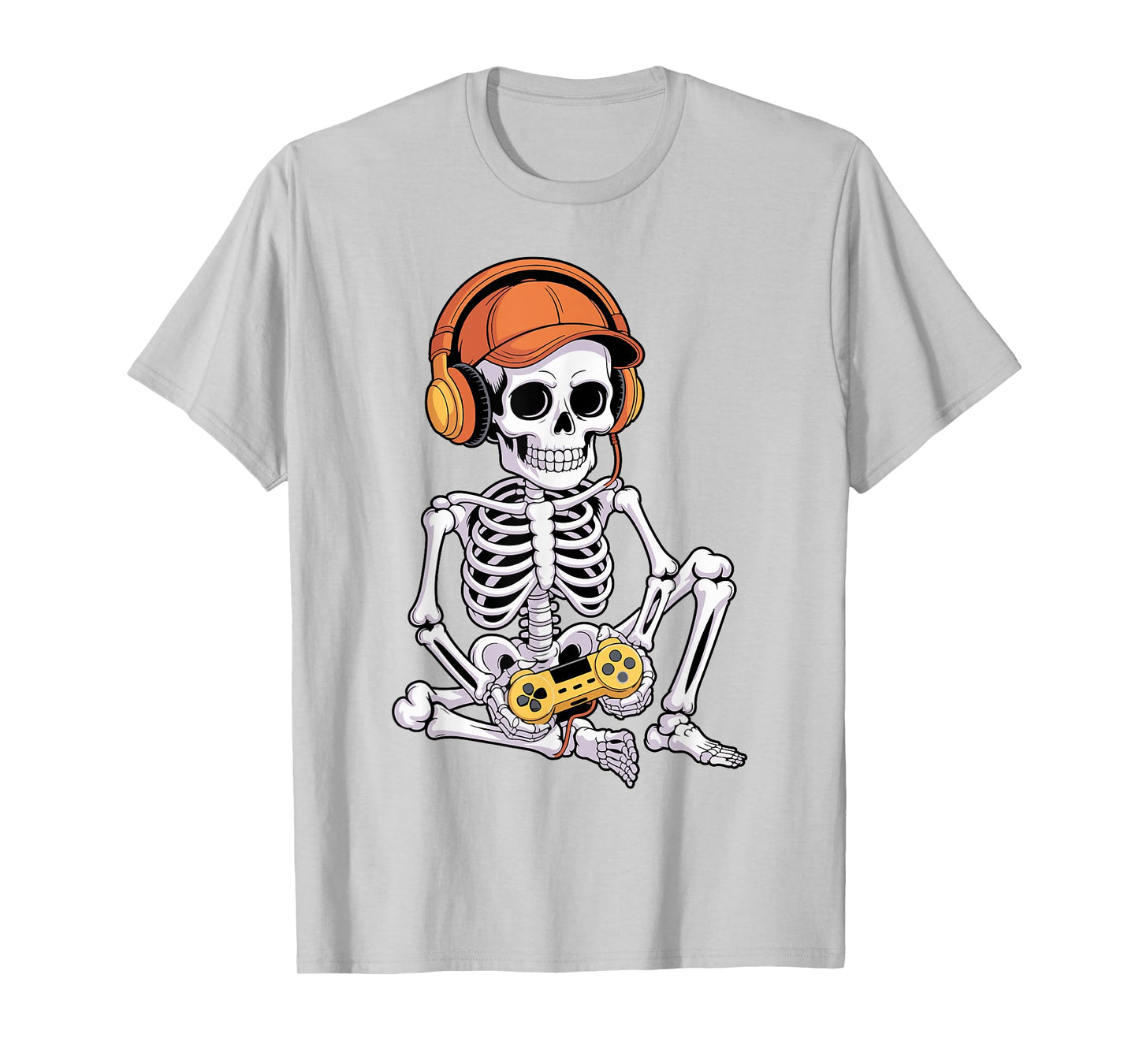Cool Halloween Skeleton Gamer Video Gaming Boys Girls Kids T-Shirt