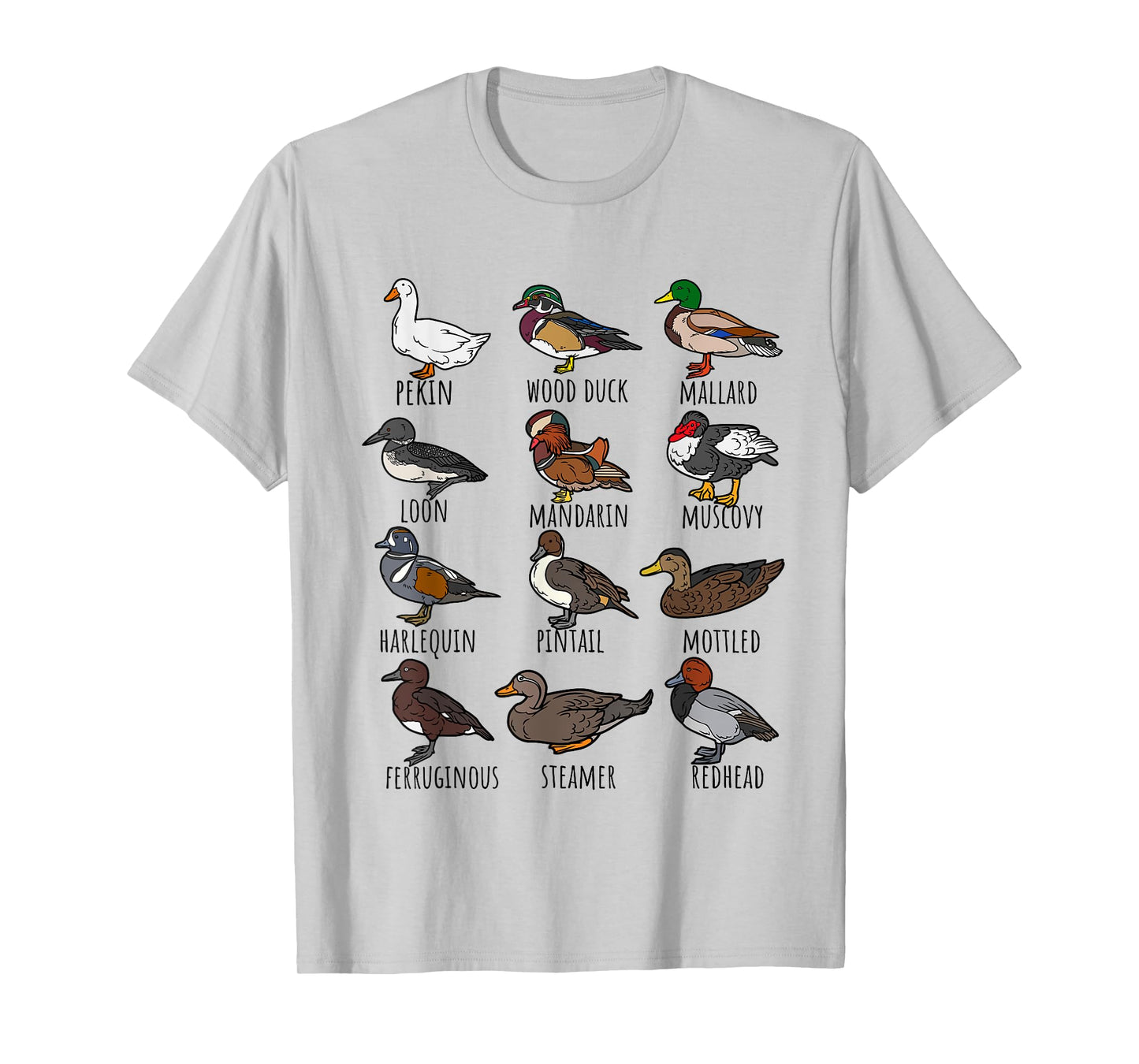 Cute Duck Waterfowl Animal Species Types,Duck Wildlife Lover T-Shirt