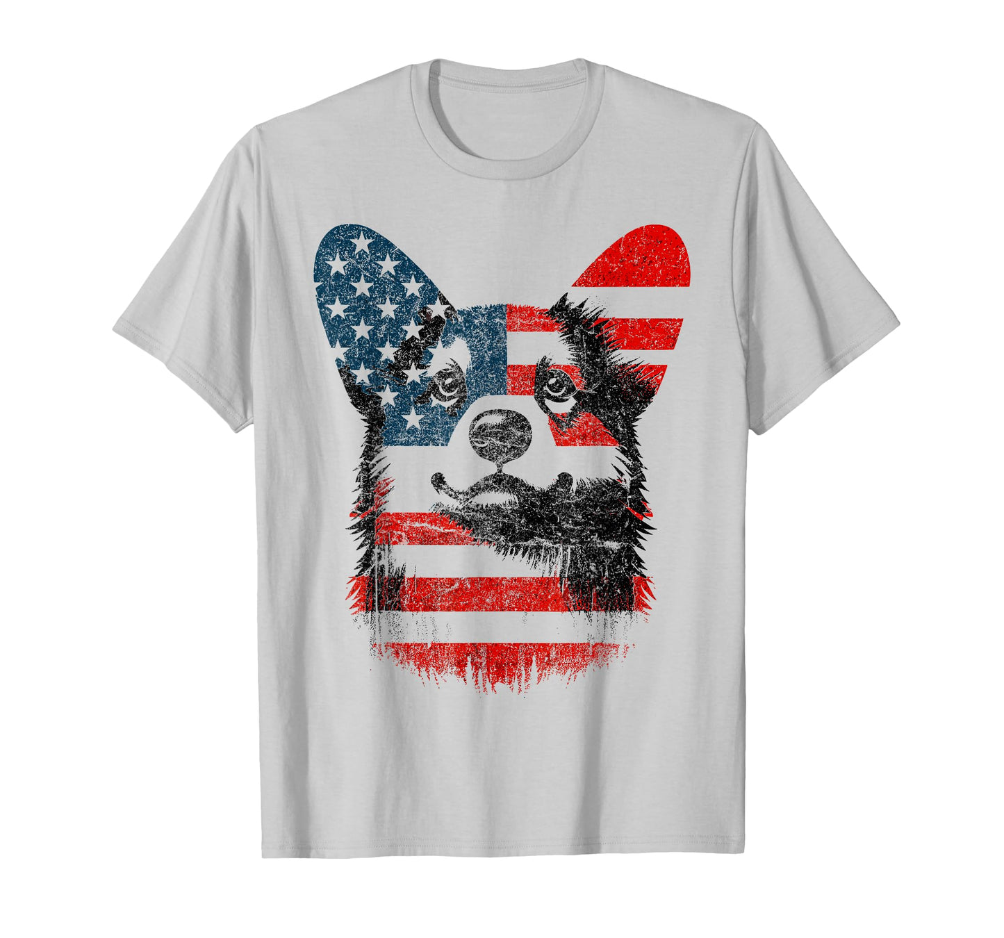 Patriotic Corgi Dog Lovers Cool American Flag 4th of July T-Shirt