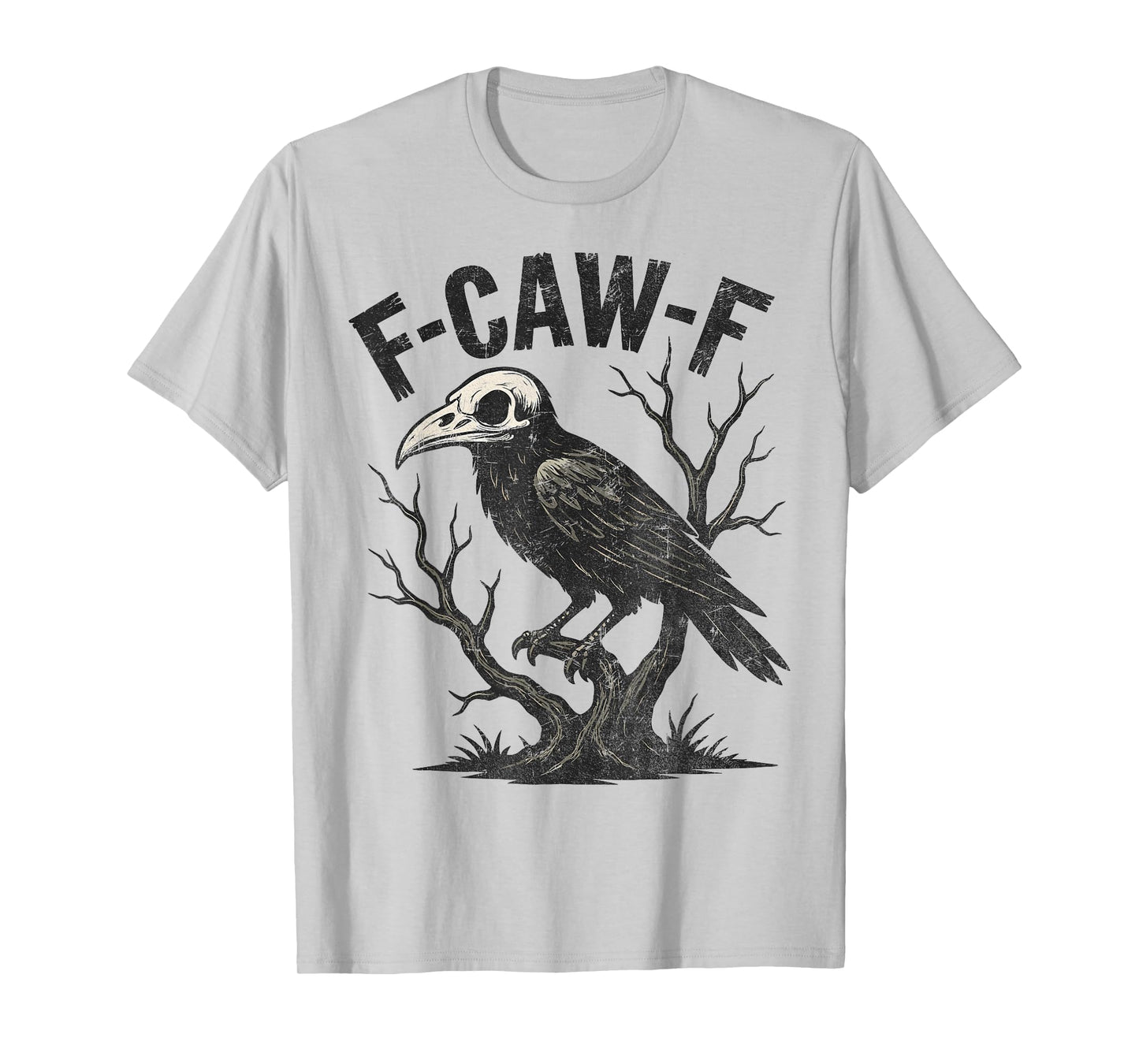 F-Caw-F Skeleton Black Bird Women Men T-Shirt