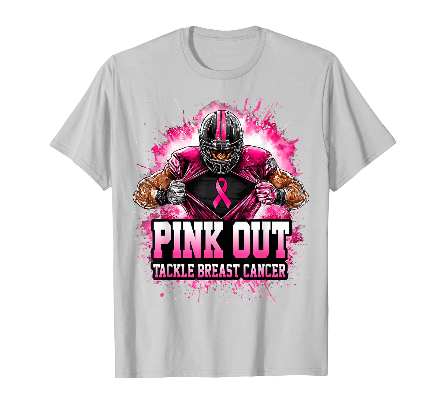 Football Pink Out Tackle Breast Cancer Awareness Men Women T-Shirt
