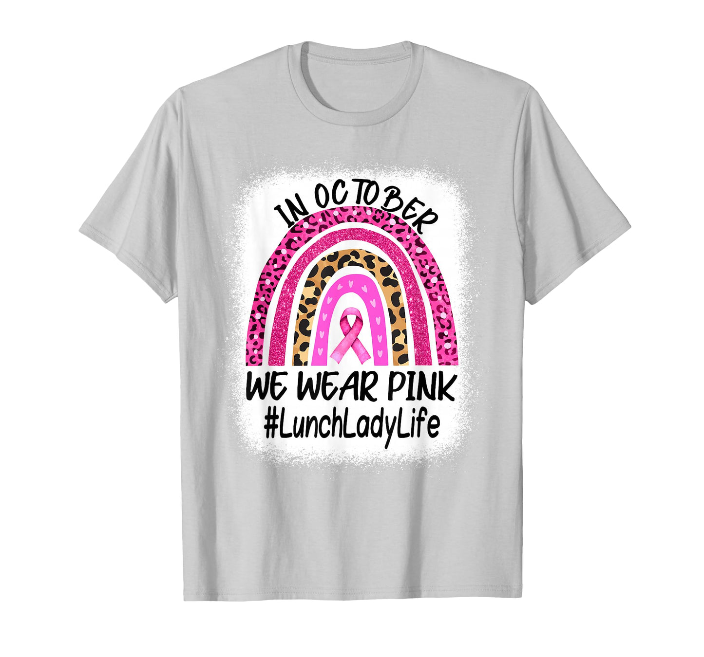 Lunch Lady Rainbow Women Breast Cancer Awareness T-Shirt