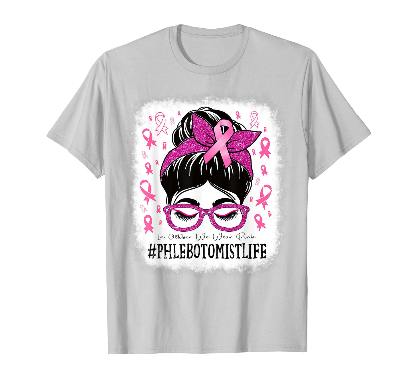 Phlebotomist In October We Wear Pink Breast Cancer Awareness T-Shirt