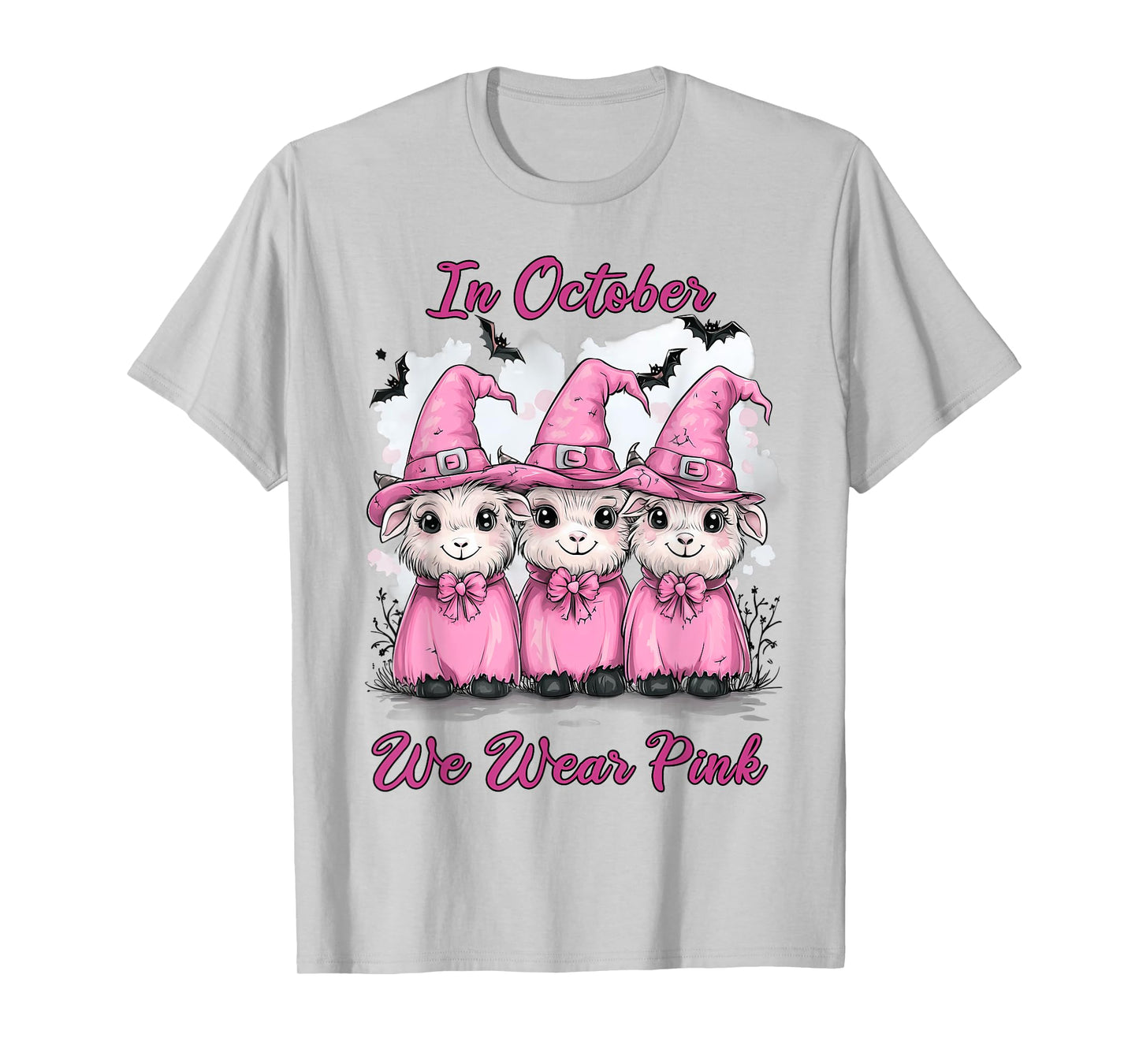 In October We Wear Pink Goat Halloween Breast Cancer Costume T-Shirt