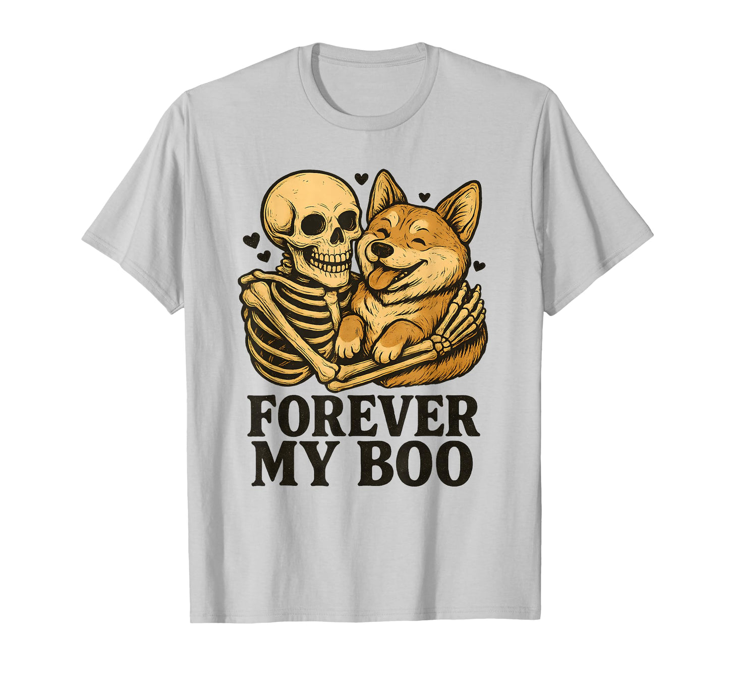 Forever My Boo Halloween Skeleton with Akita Lover T-Shirt