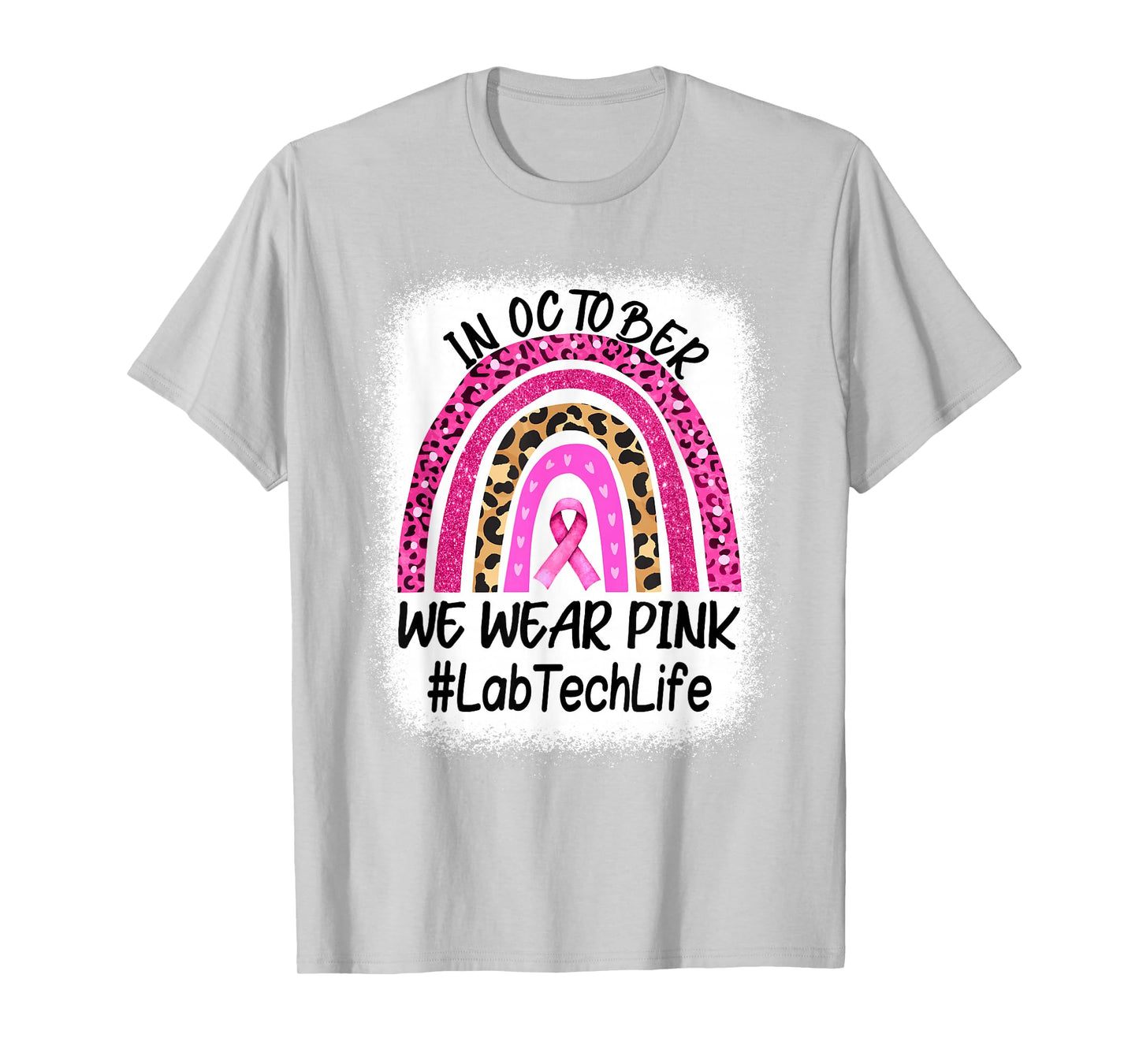 Lab Tech Rainbow Women Breast Cancer Awareness T-Shirt