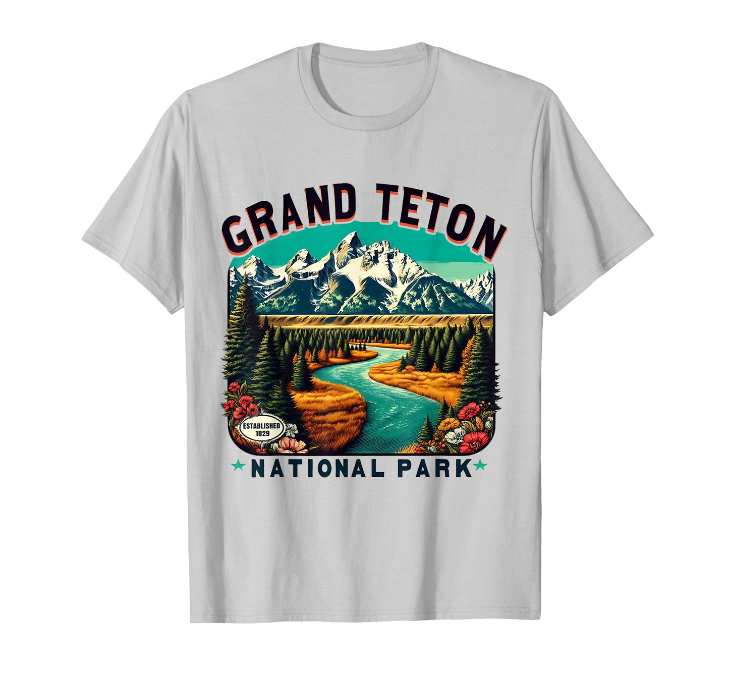 Grand Teton National Park Vintage Nature Art T-Shirt