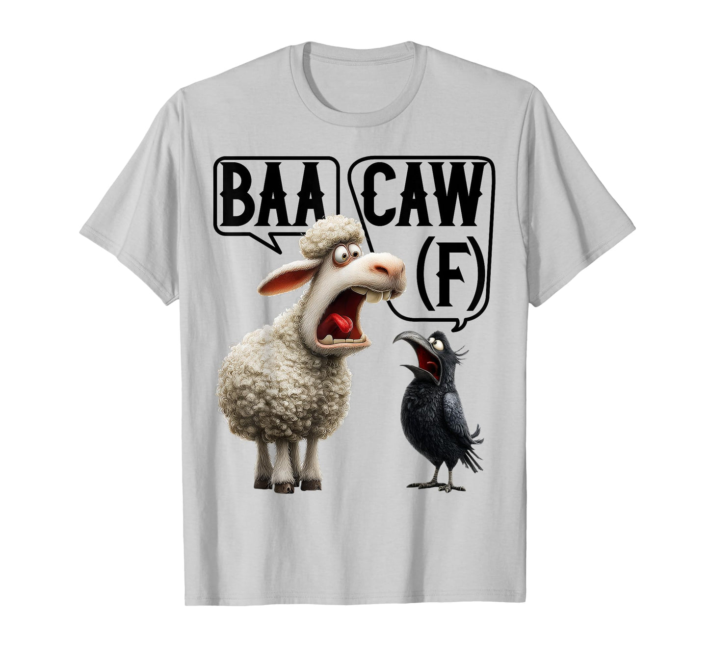 Funny Back Off Shirt – Baa-Caw-F Sheep & Crow Viral Meme Tee T-Shirt
