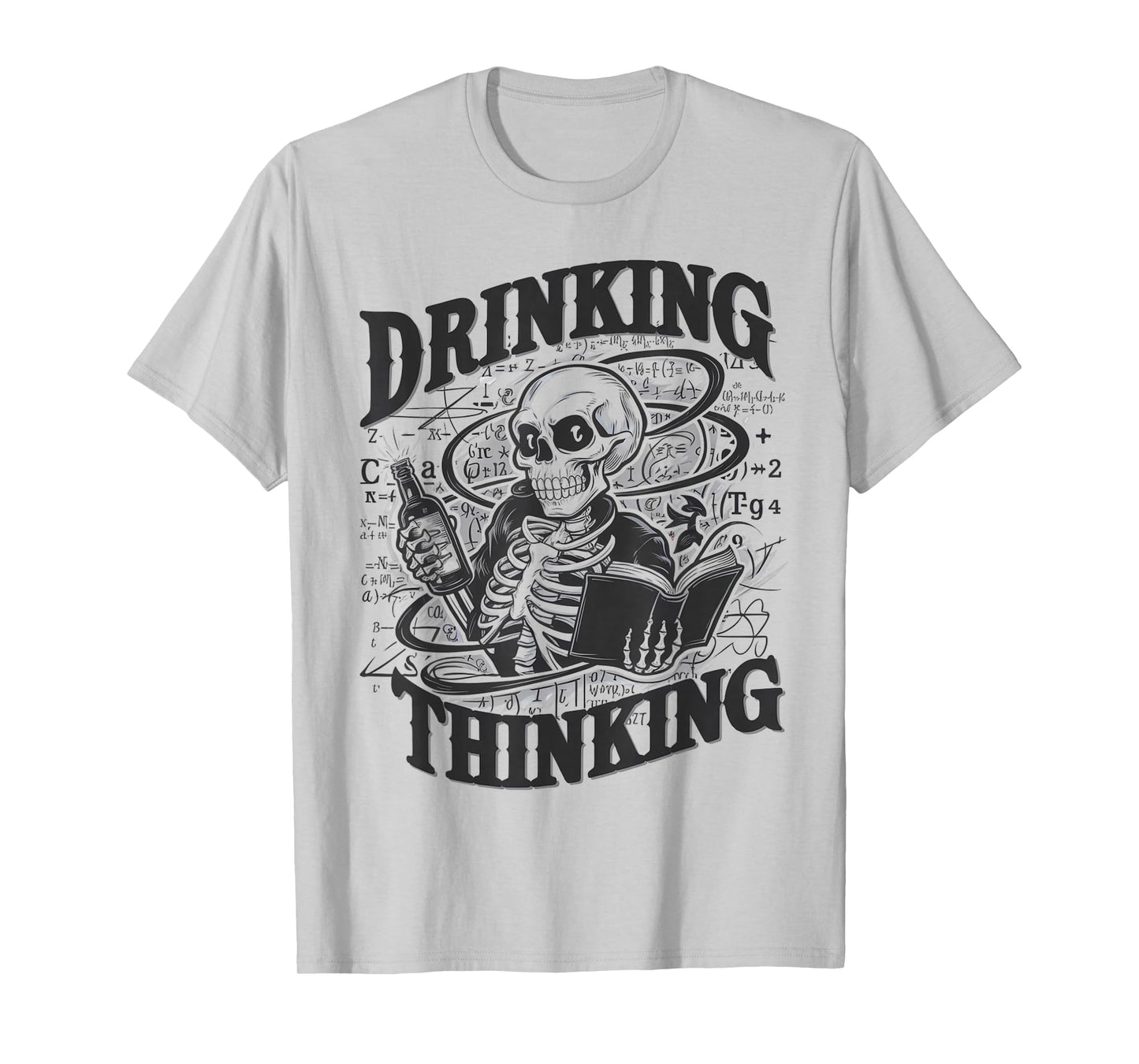 Drinking Thinking:Mathematics with Bottle Halloween Humor T-Shirt