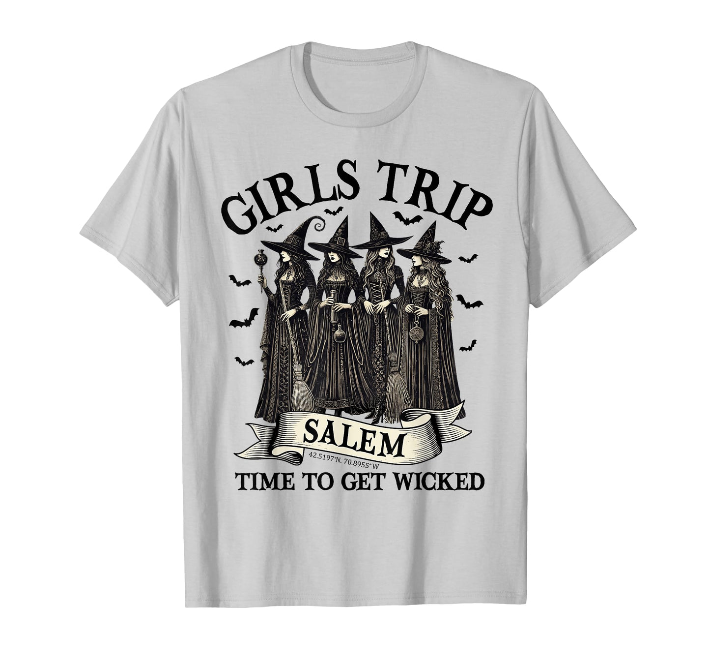 Girls Trip Salem Time to Get Wicked Witchy Witches Halloween T-Shirt
