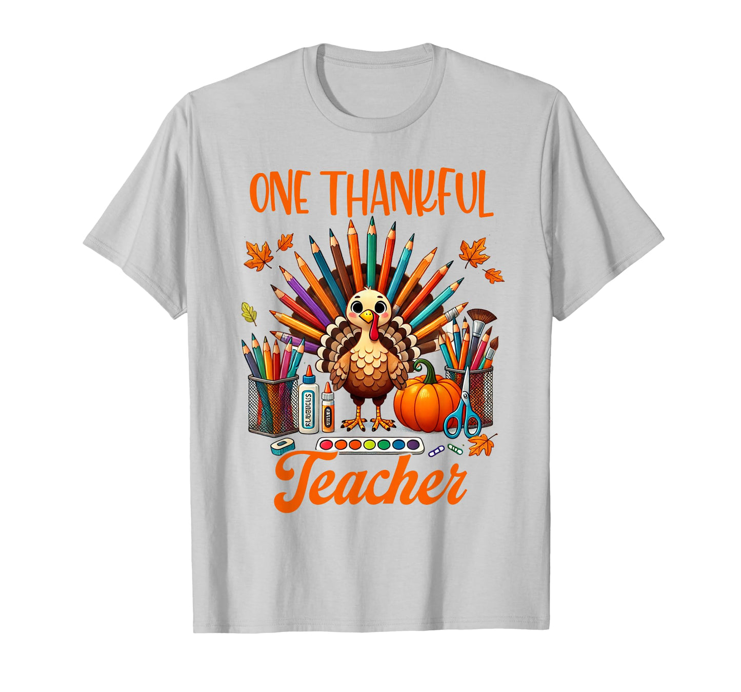 One Thankful Teacher Squad Teaching Turkey Fall Thanksgiving T-Shirt