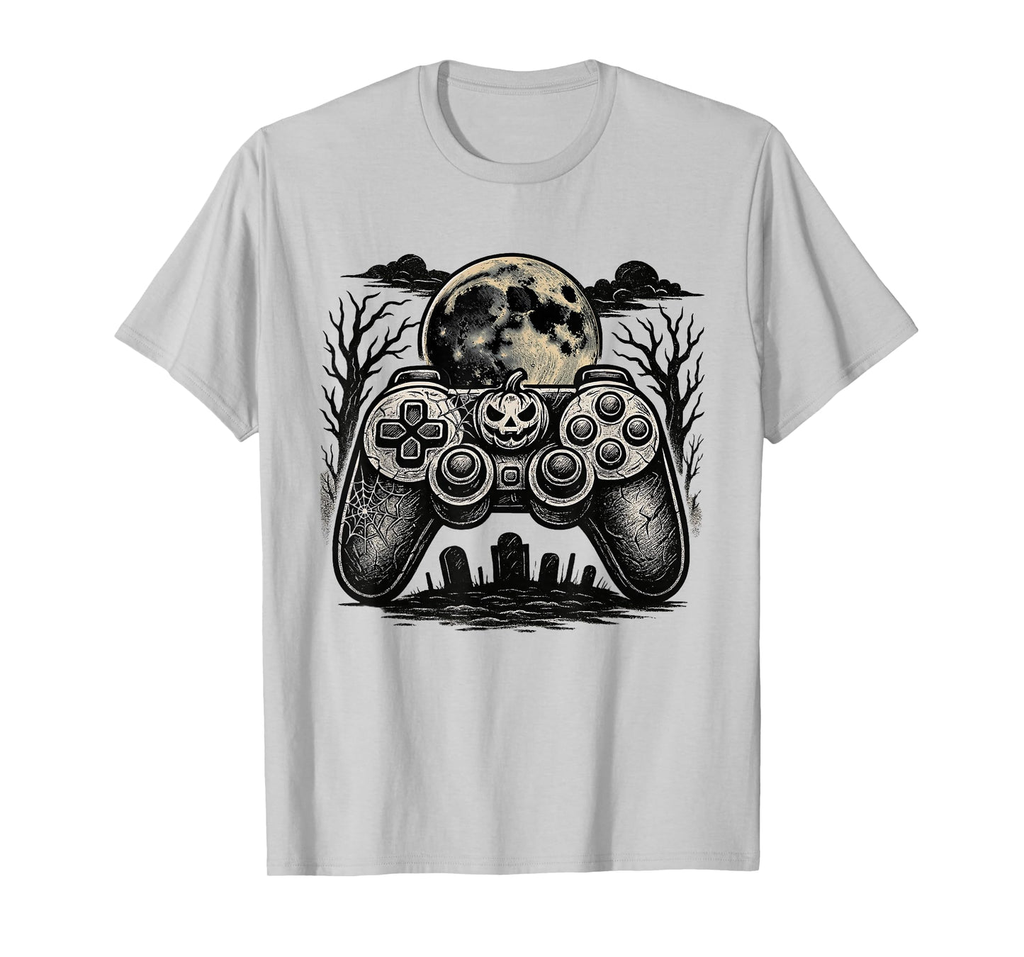 Halloween Skeleton Gamer Costume Funny Spooky Gaming Boys T-Shirt