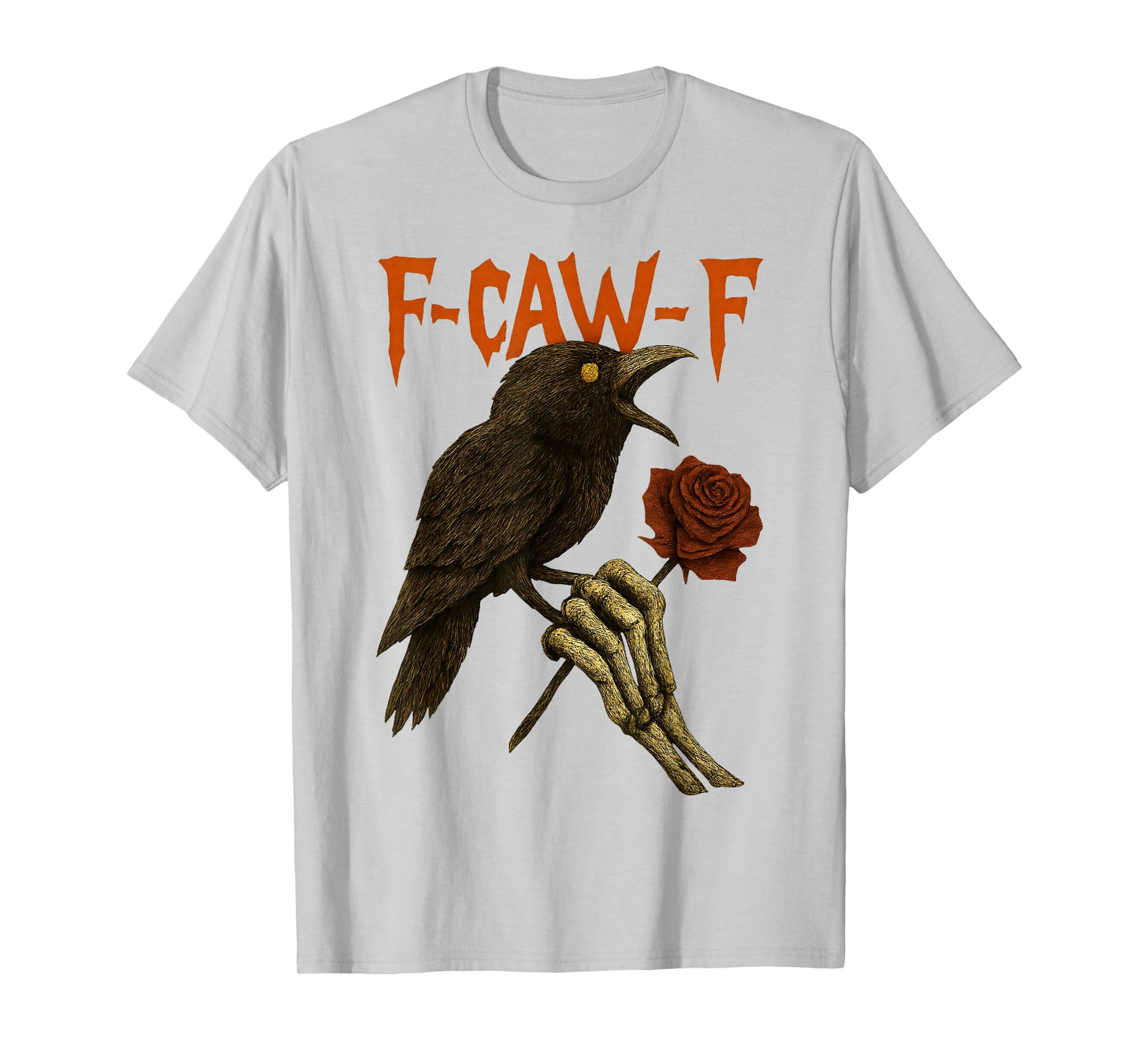 Funny F Caw F Raven Bird Gothic Graphic Halloween Crow Pun T-Shirt