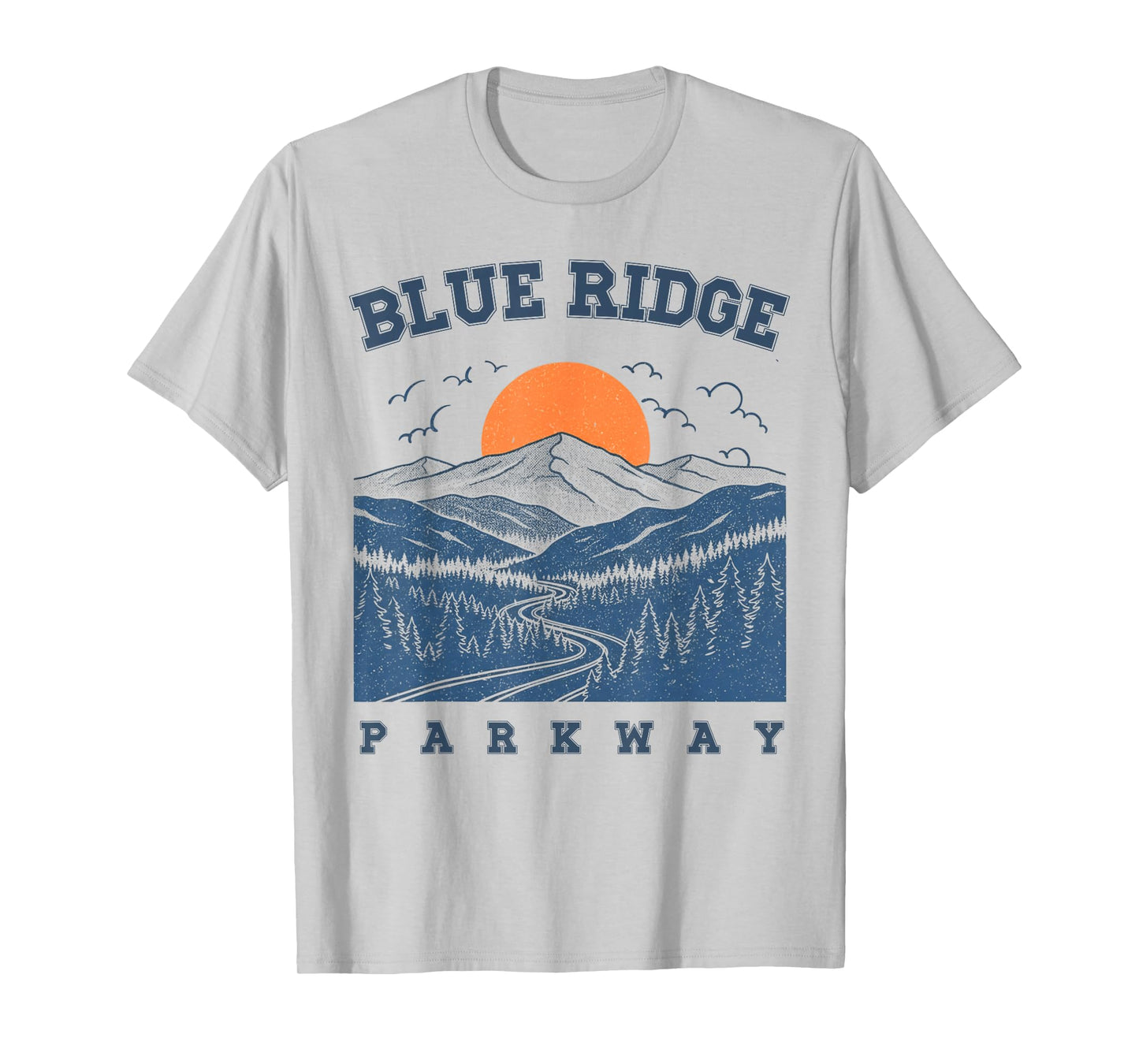 Blue Road Ridge Parkway Mountain Landscape North Carolina T-Shirt