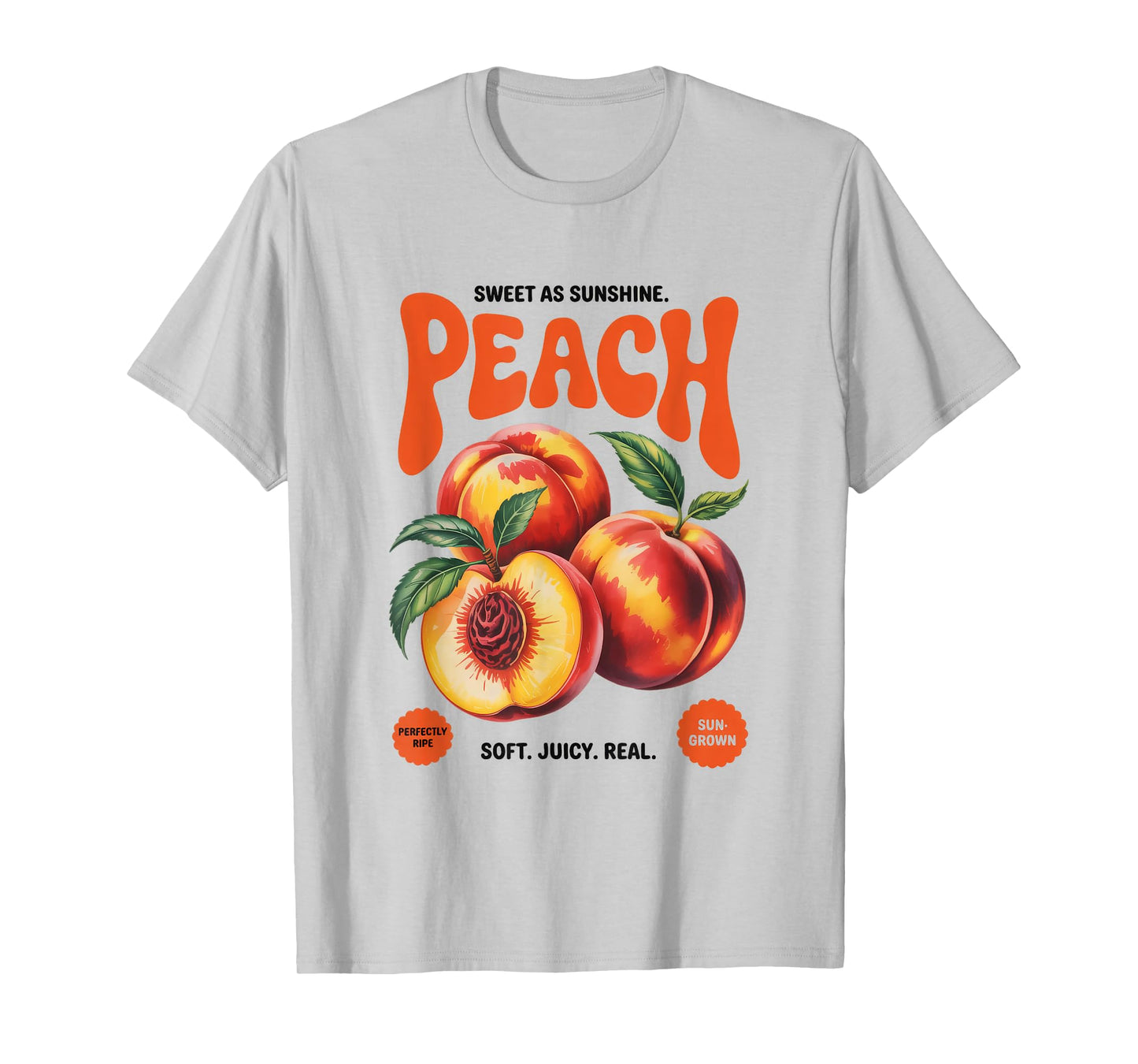Peach Naturally Sweet Picked At Dawn Vintage Farmer Retro T-Shirt