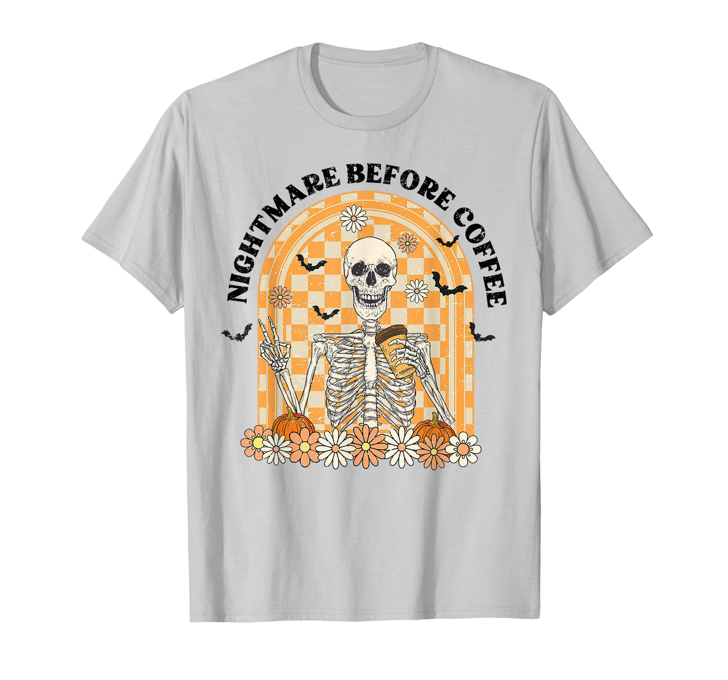Skeleton Nightmare Before Coffee Halloween T-Shirt