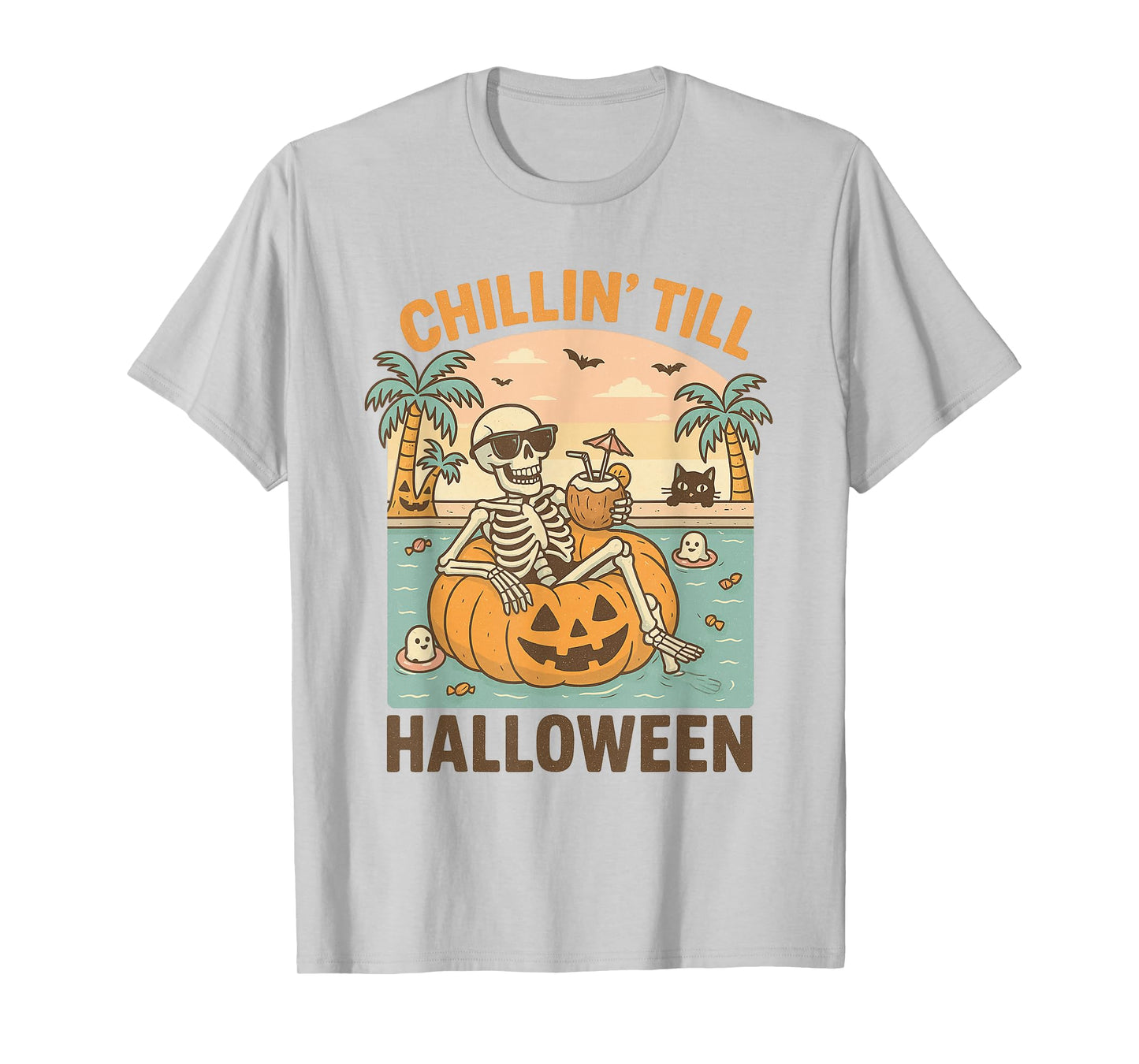 Spooky Summer Skeleton Shirt – Funny Halloween Beach Costume T-Shirt