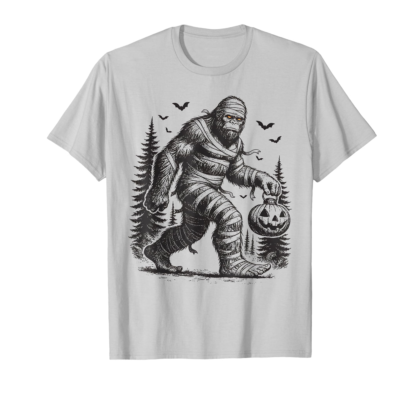 Spooky Mummy Halloween Bigfoot Pumpkin Costume Men Women T-Shirt