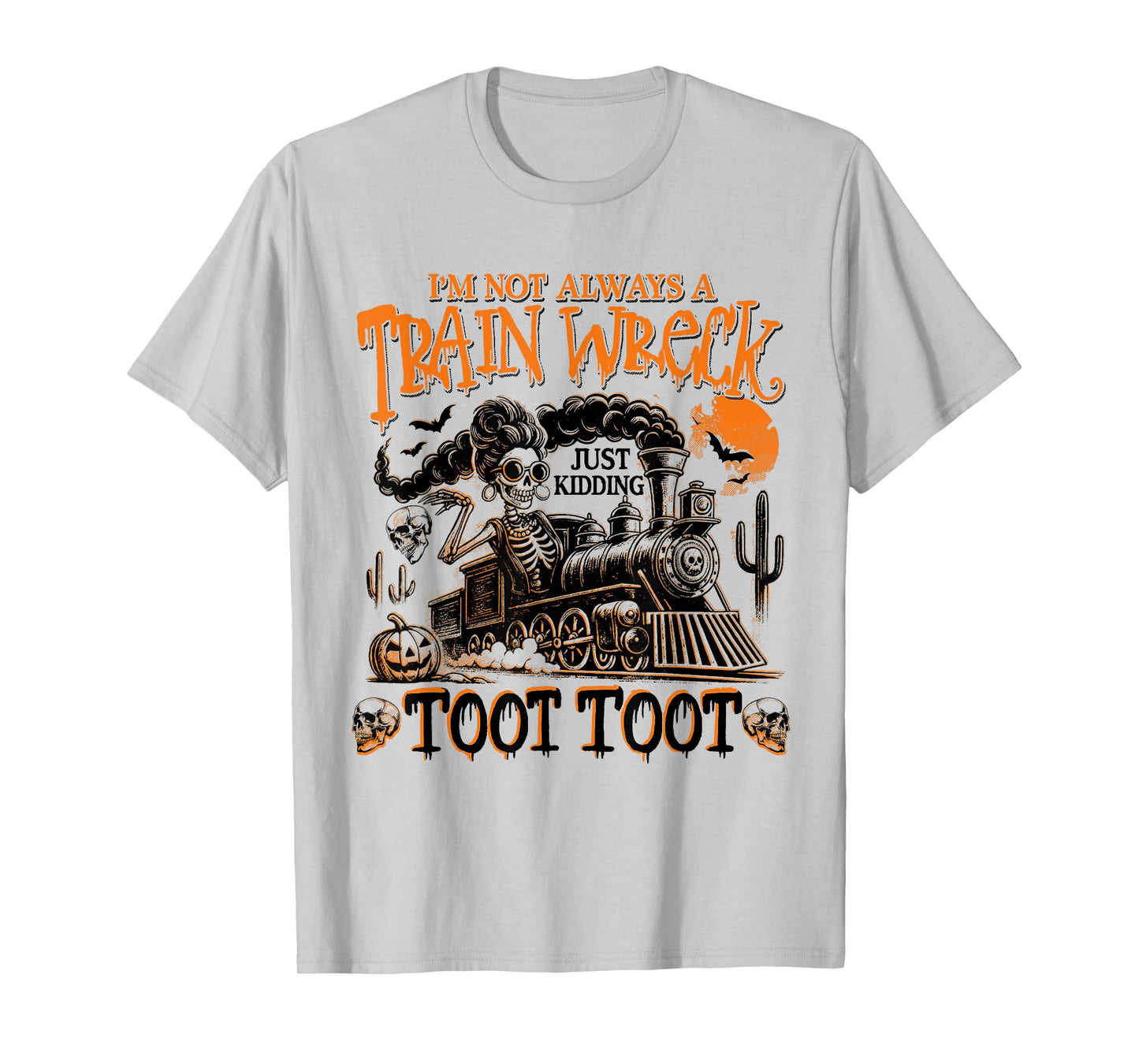Halloween Humor Kidding Funny Toot Retro Skeleton Spooky T-Shirt