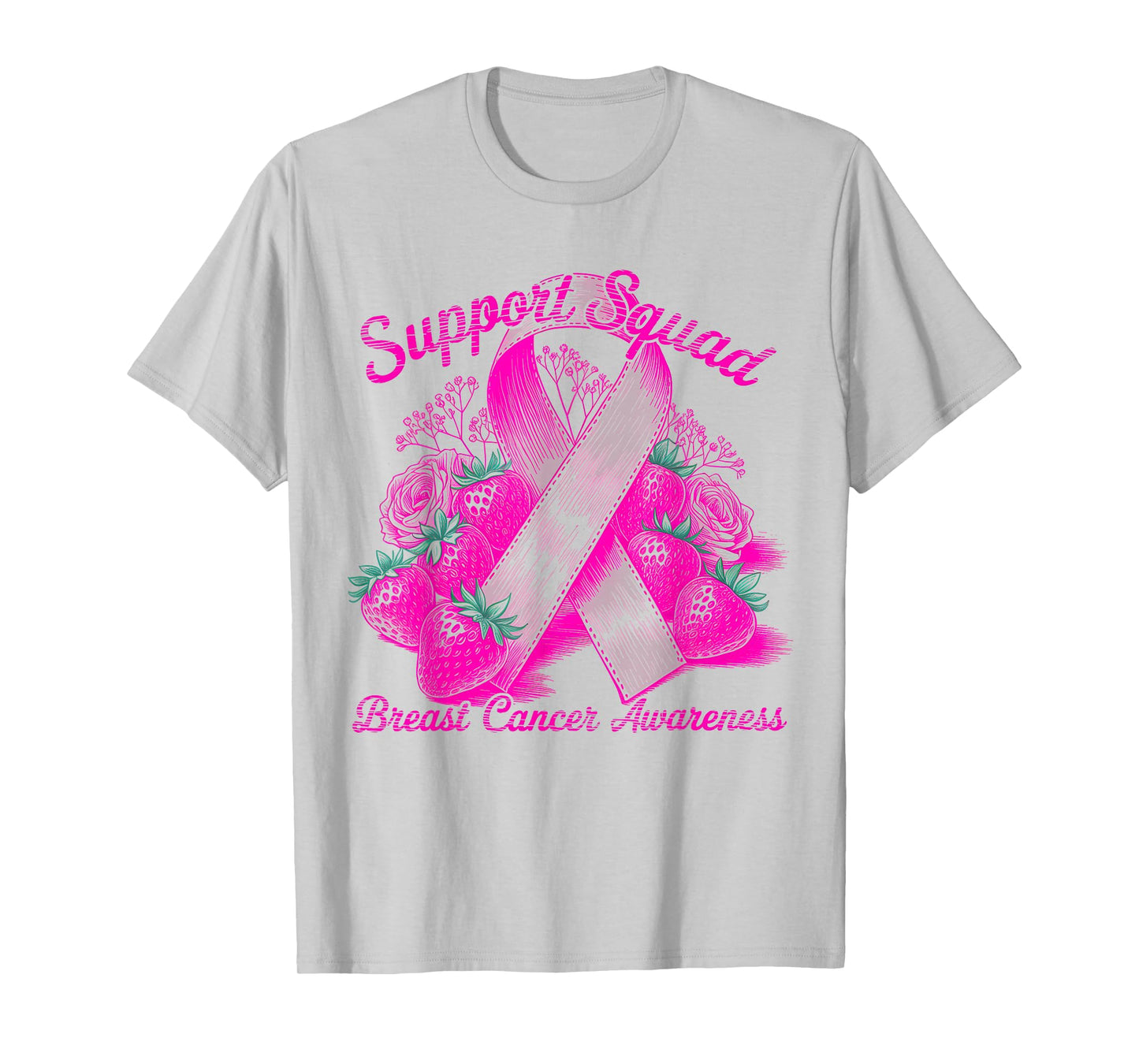 Support Squad Breast Cancer Awareness Pink Ribbon Women Gift T-Shirt
