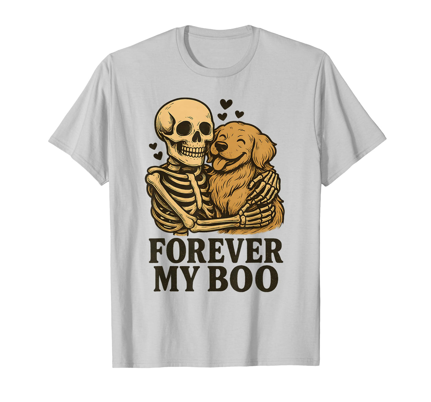 Forever My Boo Halloween Skeleton with Golden Retriever Love T-Shirt