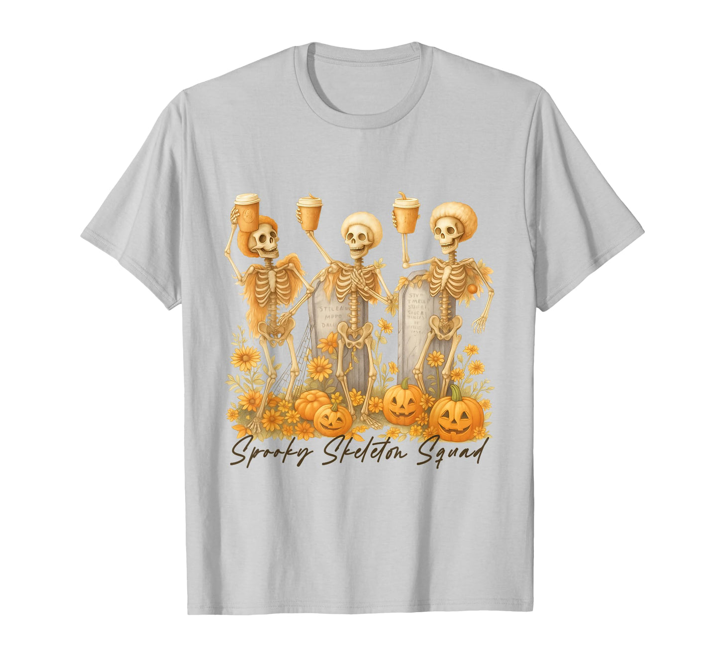 Spooky Skeleton Squad, Spooky Fall Skeleton Halloween Tees T-Shirt