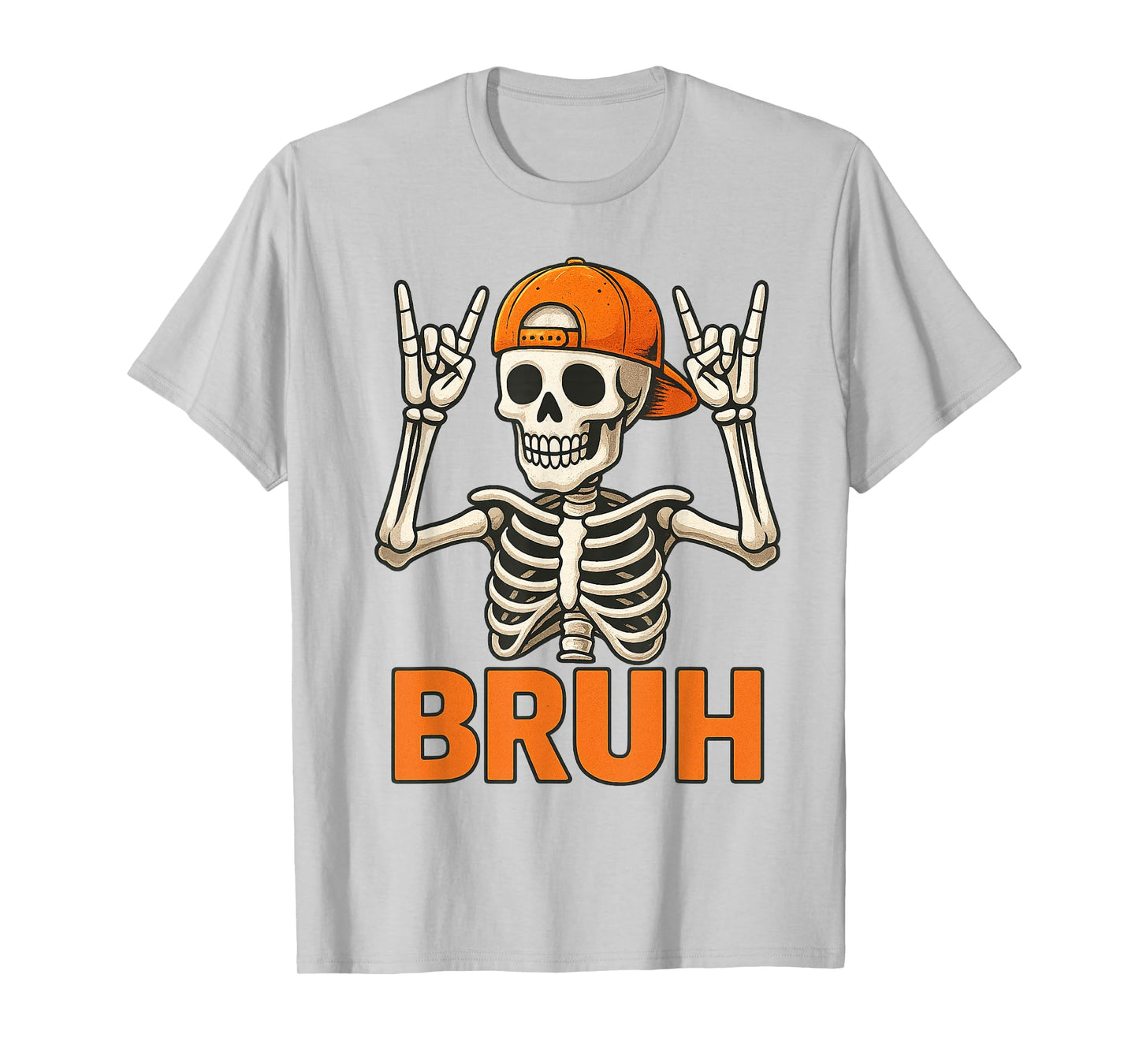 Vintage Bruh Punk Rock Skeleton Skater Rocker Halloween Men T-Shirt