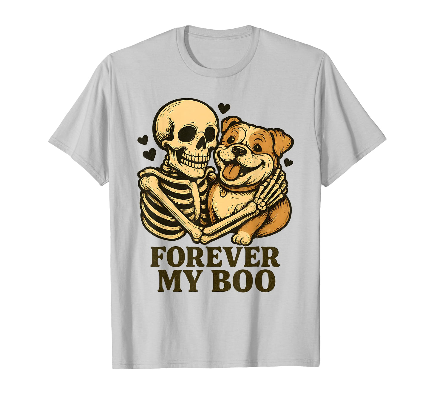 Forever My Boo Halloween Skeleton American Bulldog Lover T-Shirt