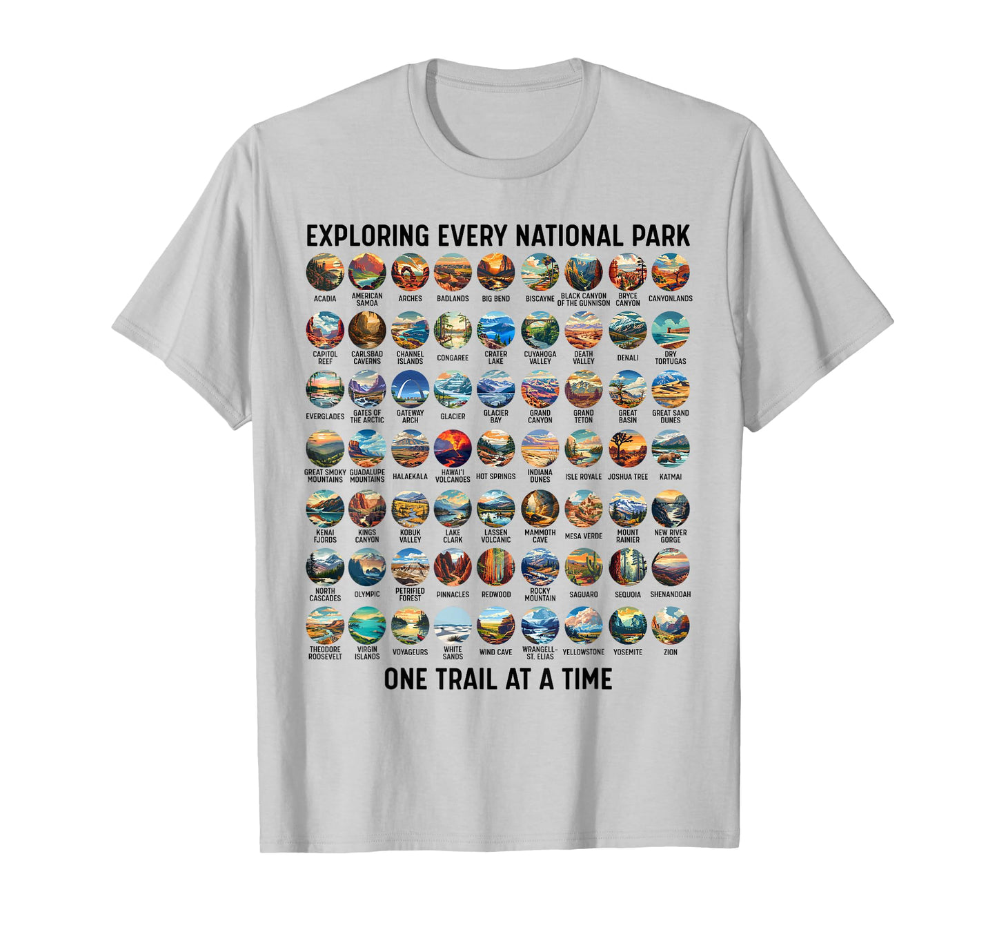 All US National Park Checklist Bucket List Of National Parks T-Shirt