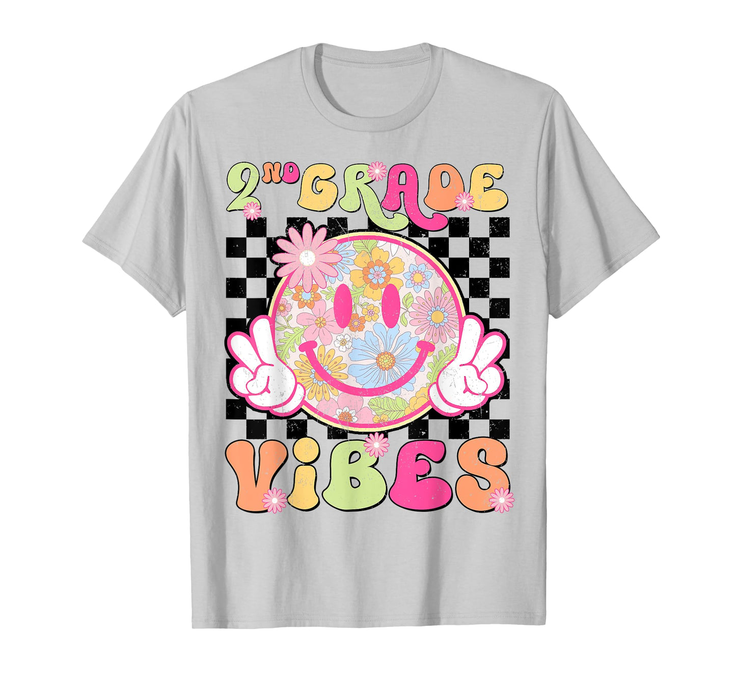 Groovy 2nd Grade Vibes First Day Of School Teacher Girls T-Shirt