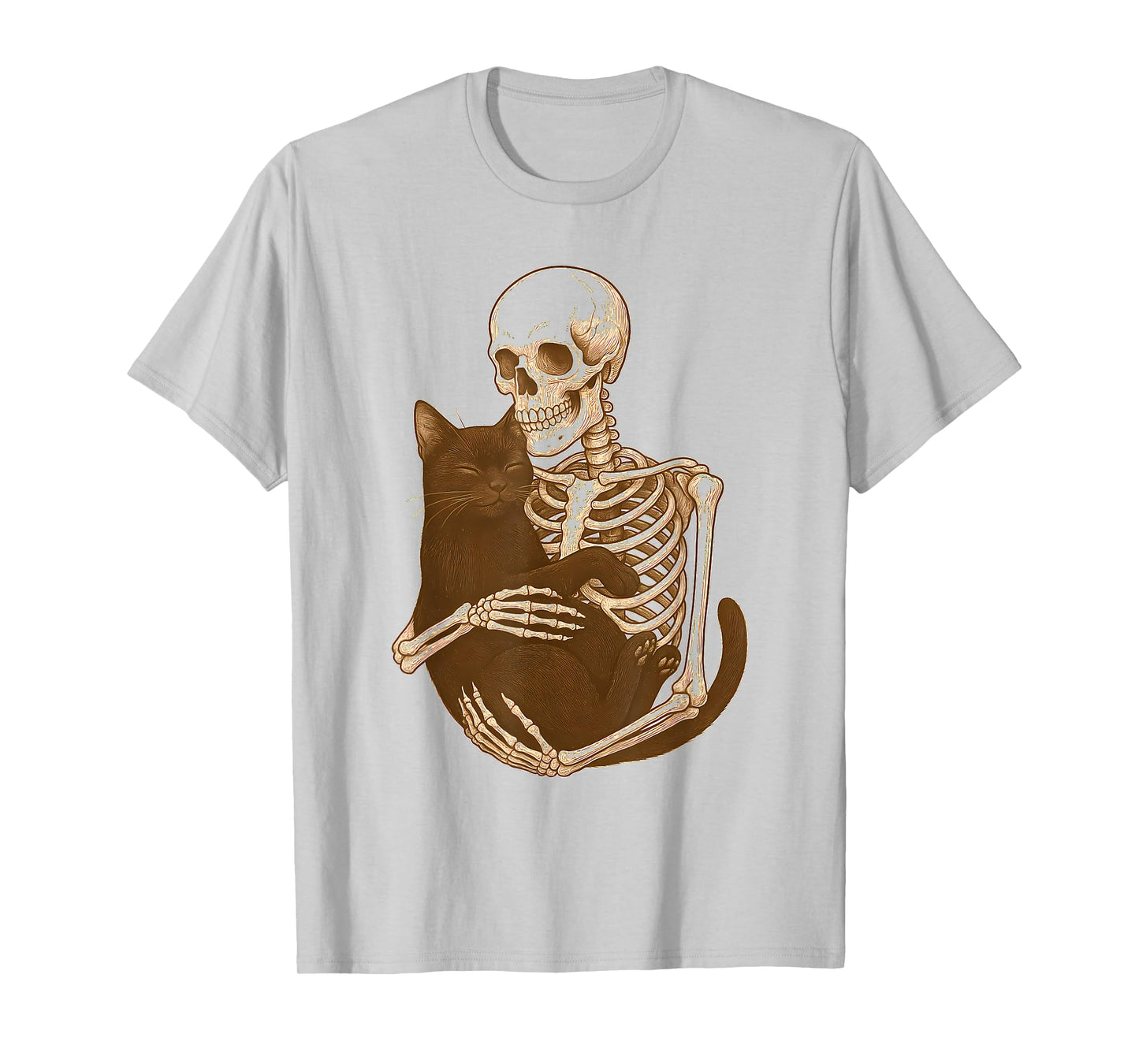 Skeleton Hugging Bombay Cat T-Shirt