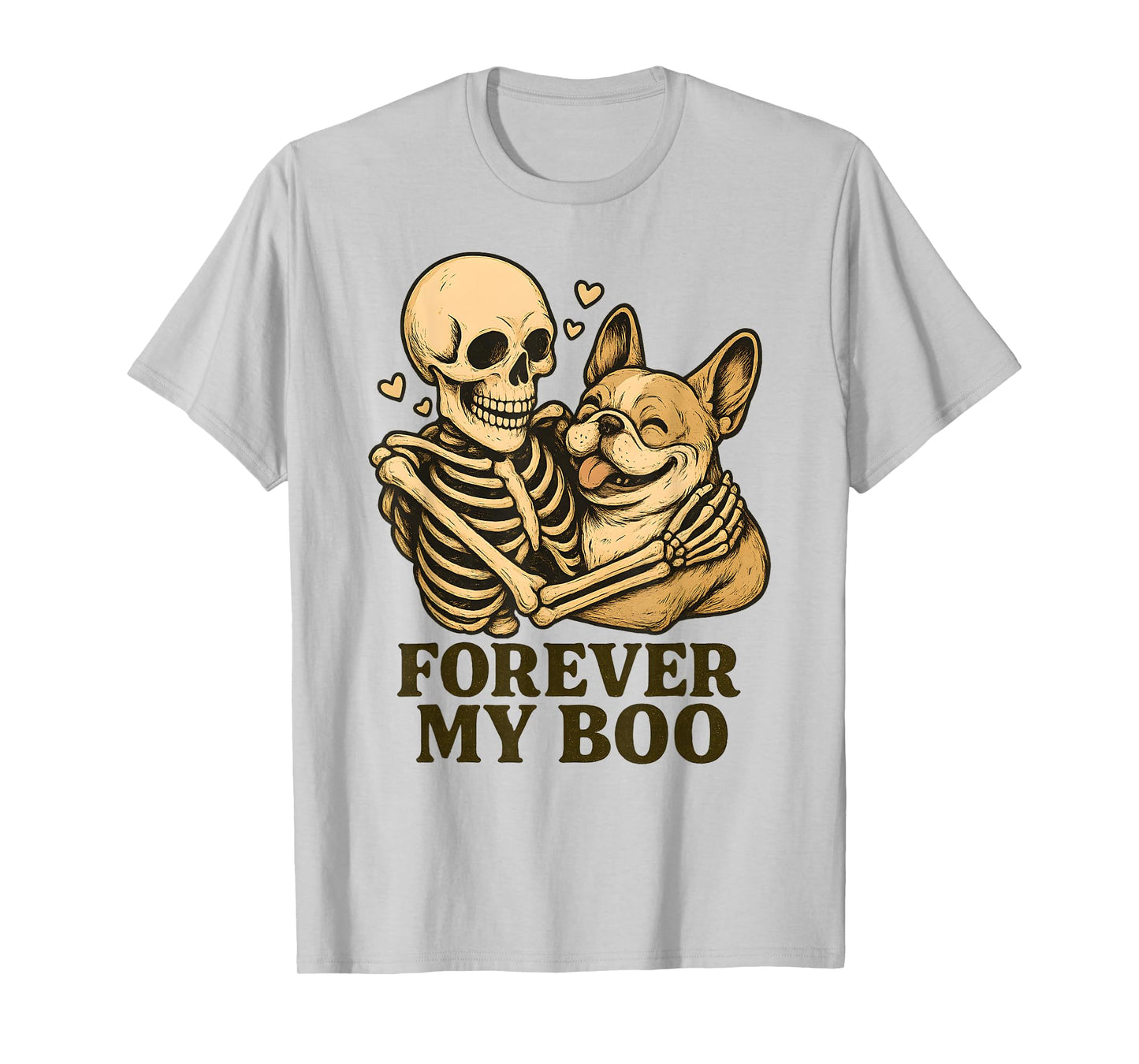 Forever My Boo Halloween Skeleton with French Bulldog Lover T-Shirt