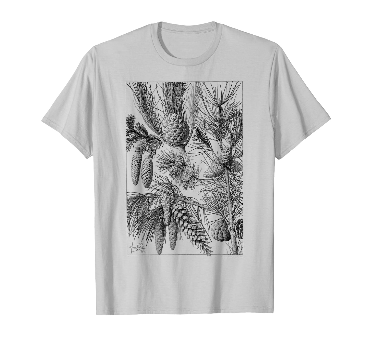 Pine Cone vintage Botanical Illustration Nature pine tree T-Shirt