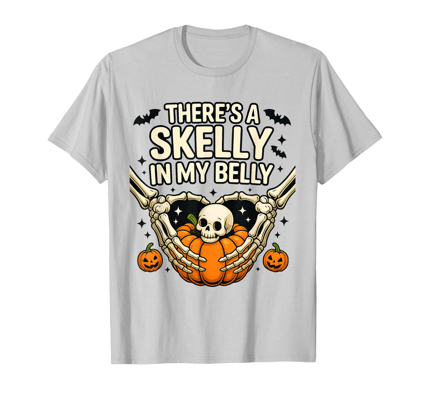 Skelly in My Belly Pregnant Halloween Funny Expecting Mom T-Shirt