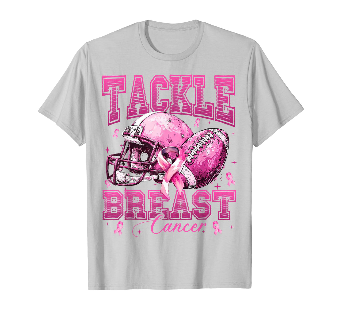 Tackle Breast Cancer Awareness Football Pink Out Cheer Mom T-Shirt