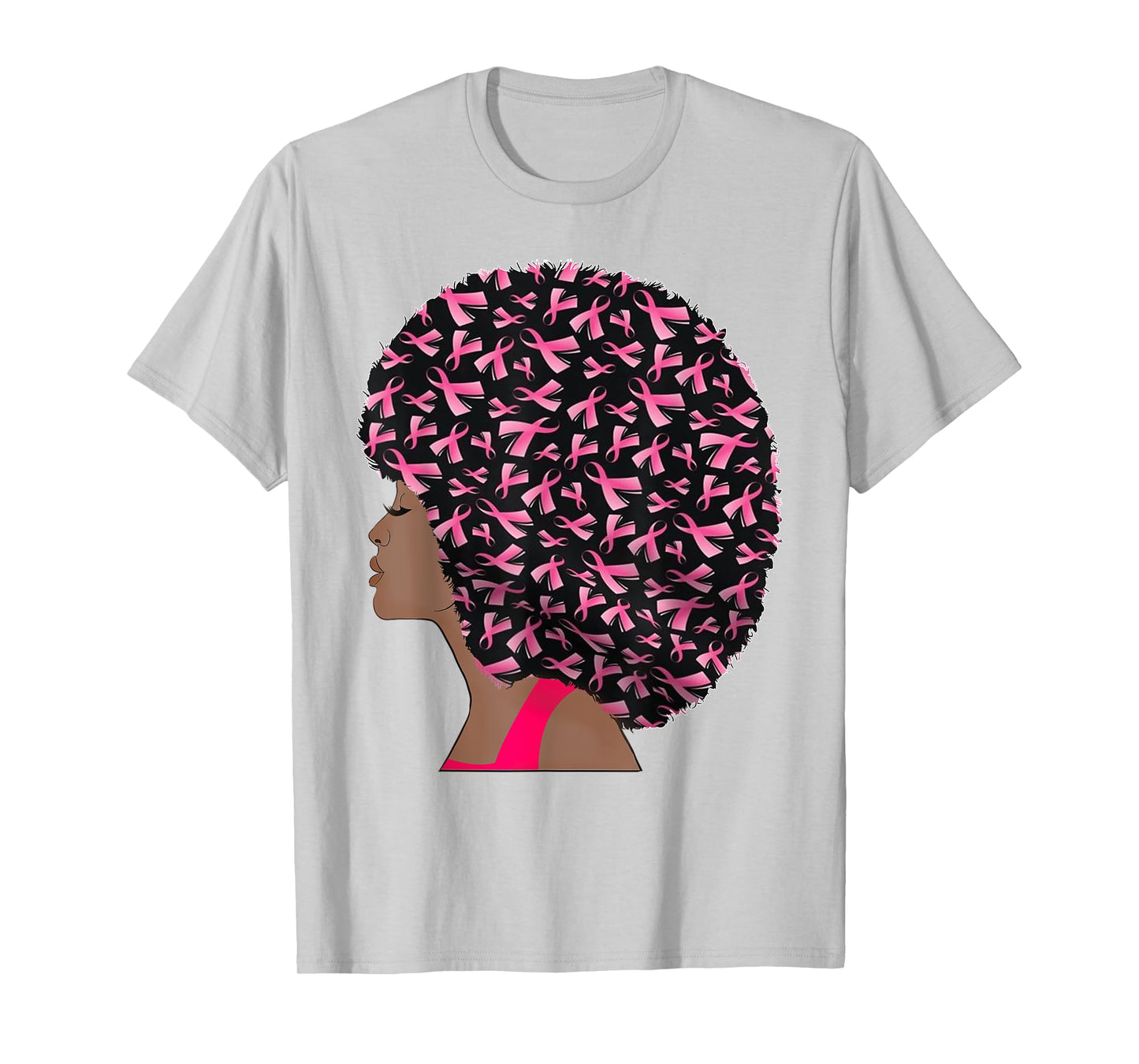 In October We Wear Pink Black Woman Breast Cancer Awareness T-Shirt