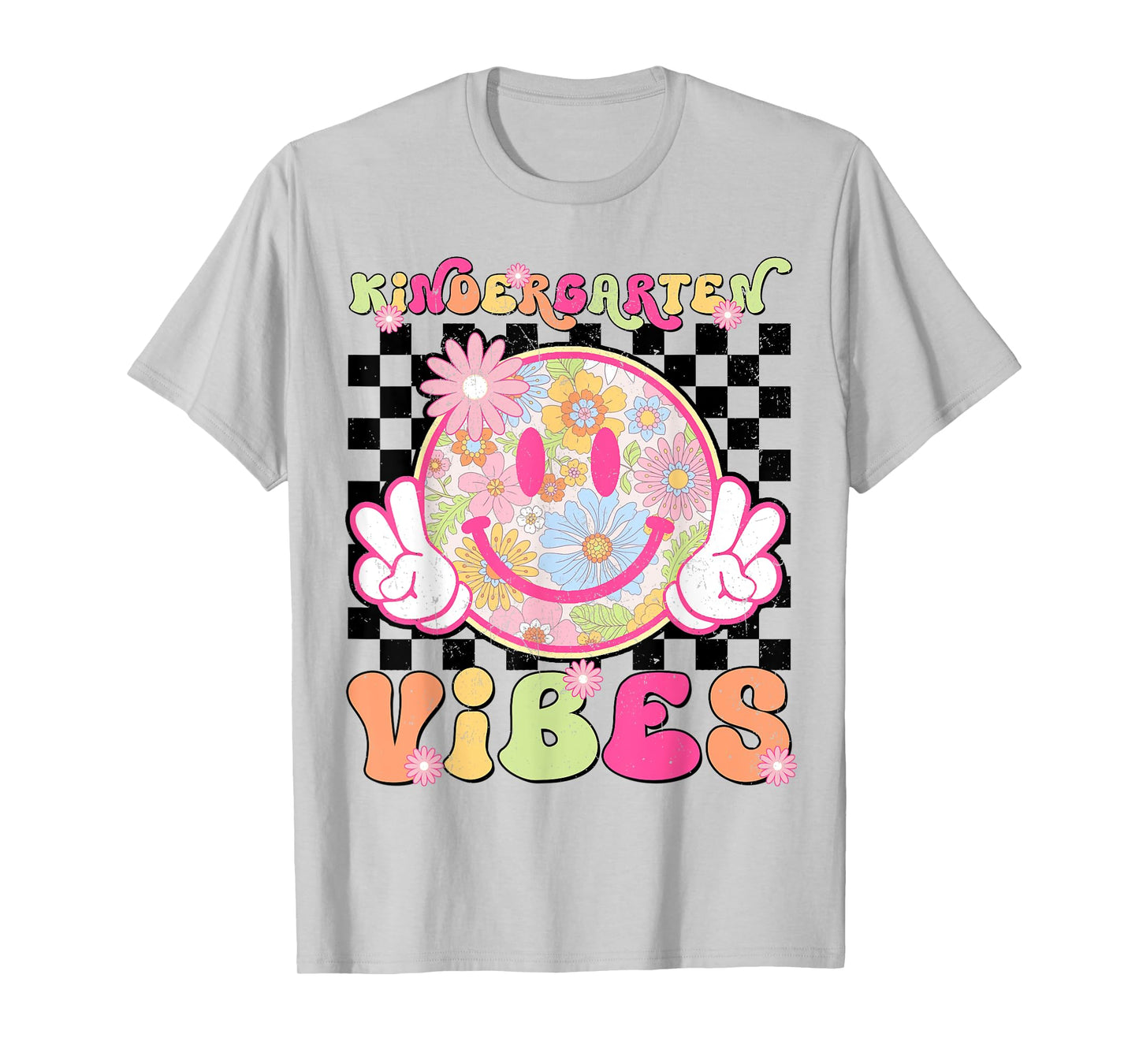 Groovy Kindergarten Vibes First Day Of School Teacher Girls T-Shirt