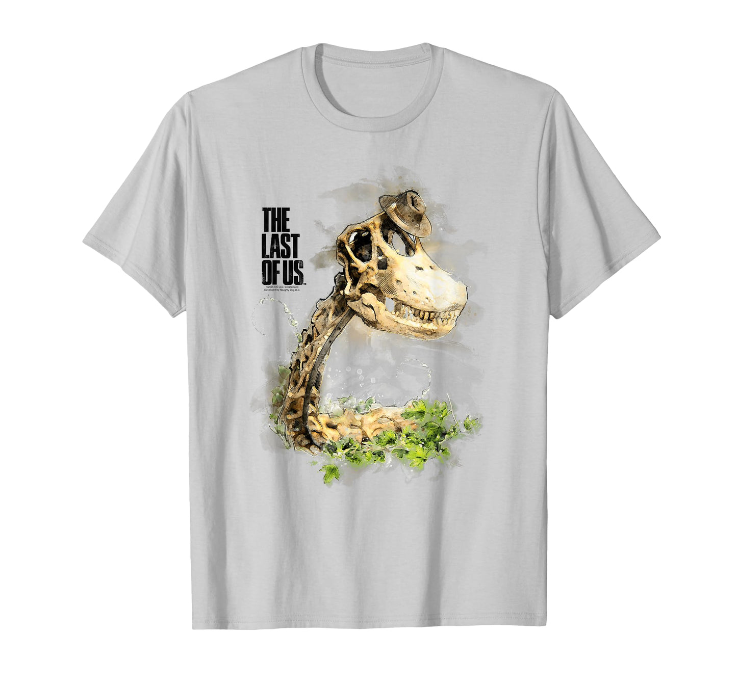 The Last of Us Dinosaur Skeleton Illustration Video Game T-Shirt
