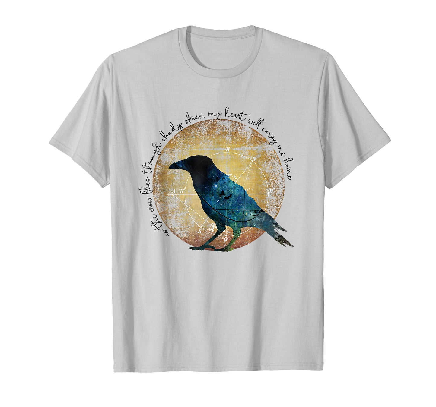 As the Crow Flies - Crow Raven Moon Art T-Shirt