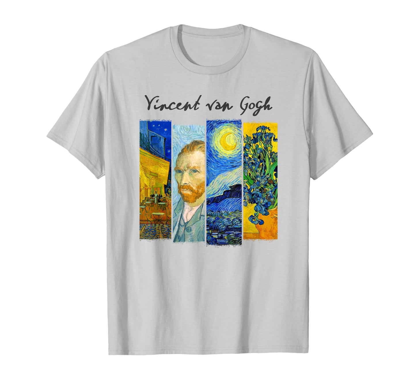 Famous Van Gogh Paintings Art Starry Night Flowers Portrait T-Shirt